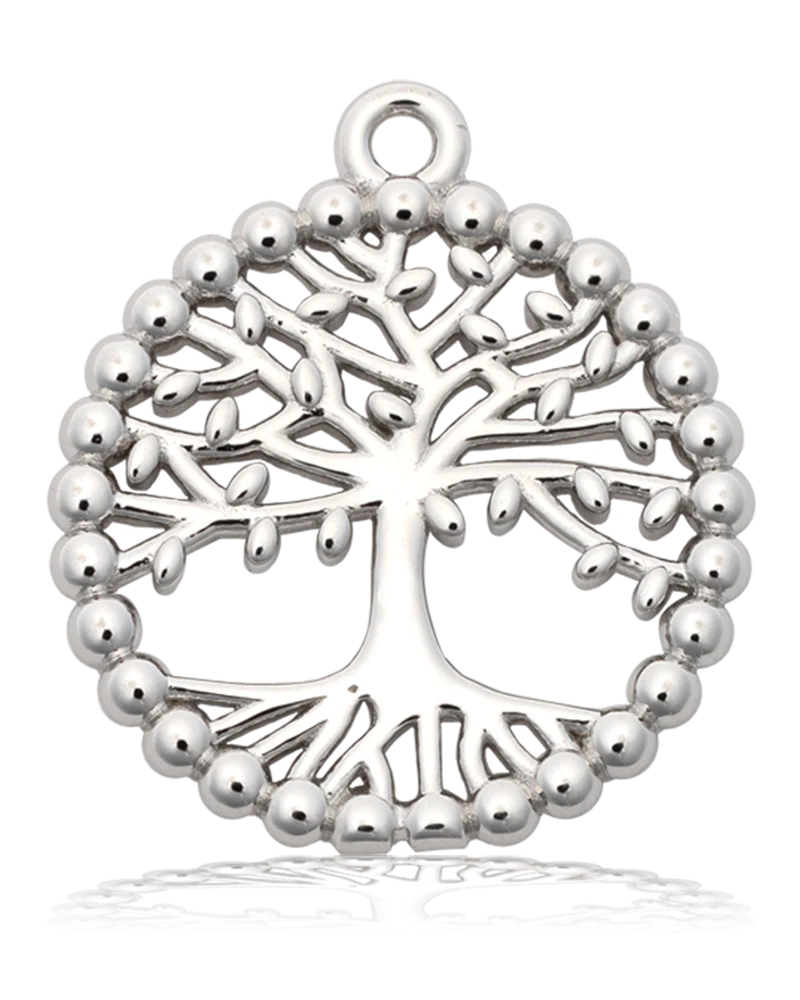 Australian Agate Gemstone Bracelet with Family Tree Sterling Silver Charm - Image 3