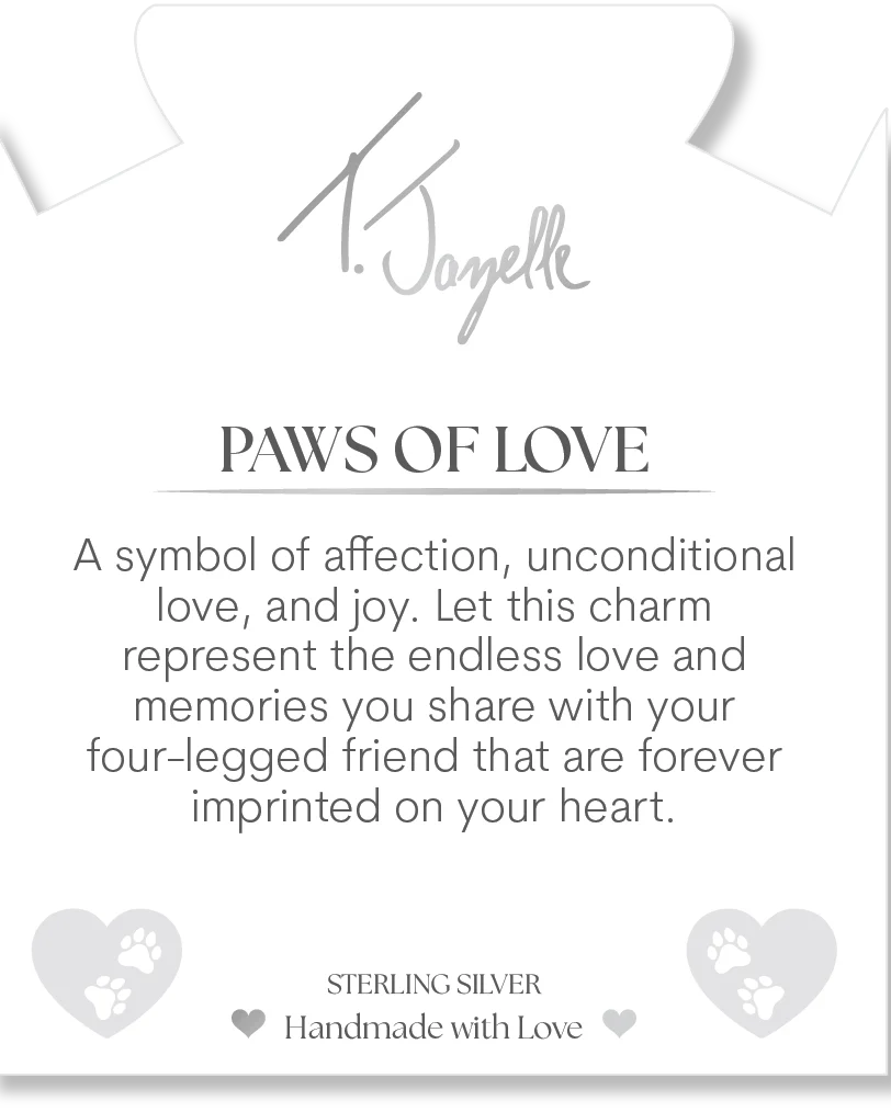 Australian Agate Gemstone Bracelet with Paws of Love Sterling Silver Charm - Image 2