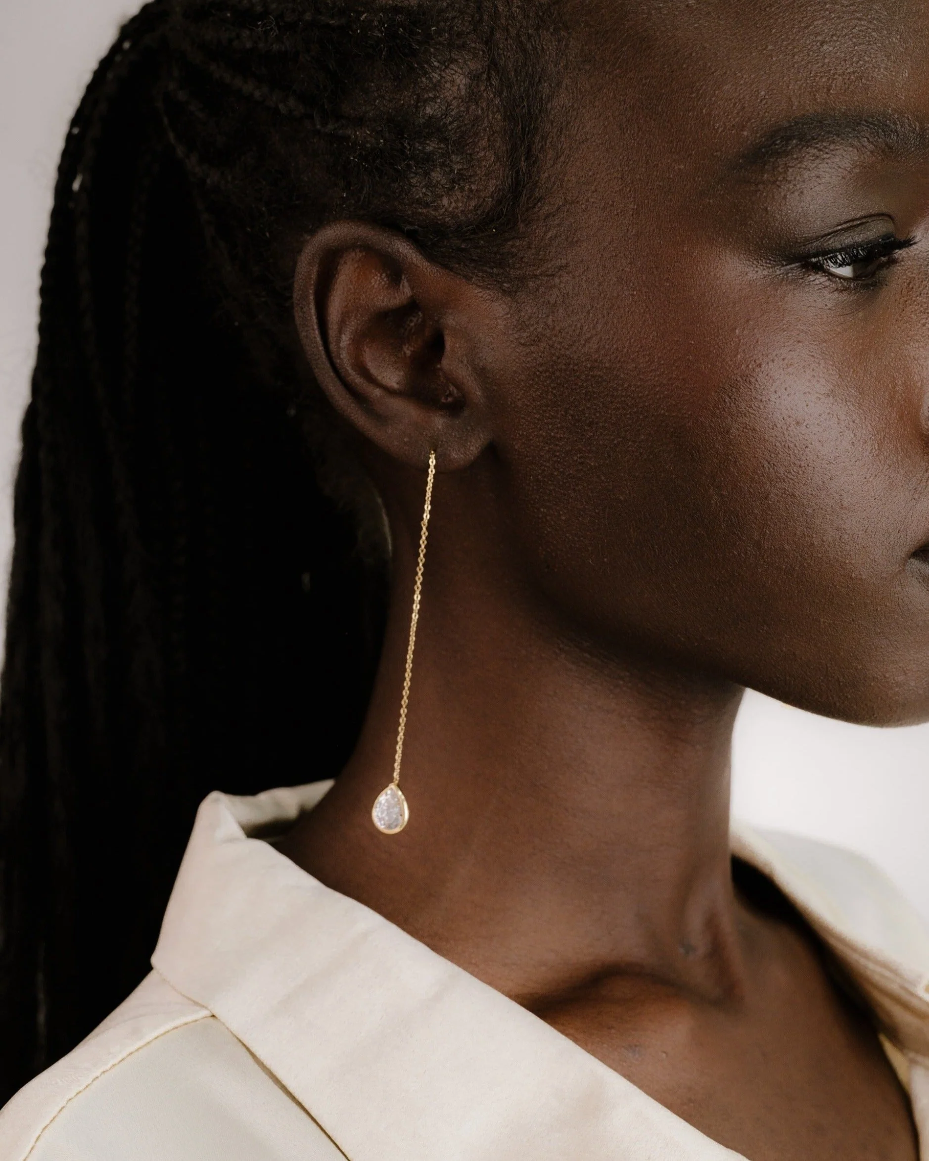 Barely There Chain and Crystal Dangle Earrings - Image 2