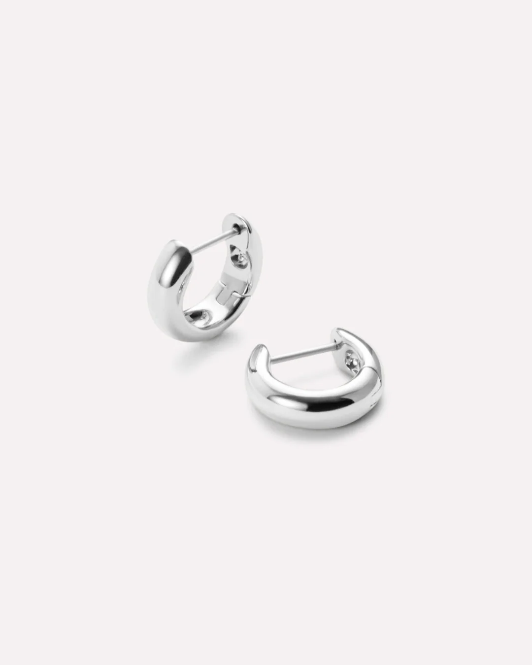 Bold Huggie Hoops - Giulia Silver