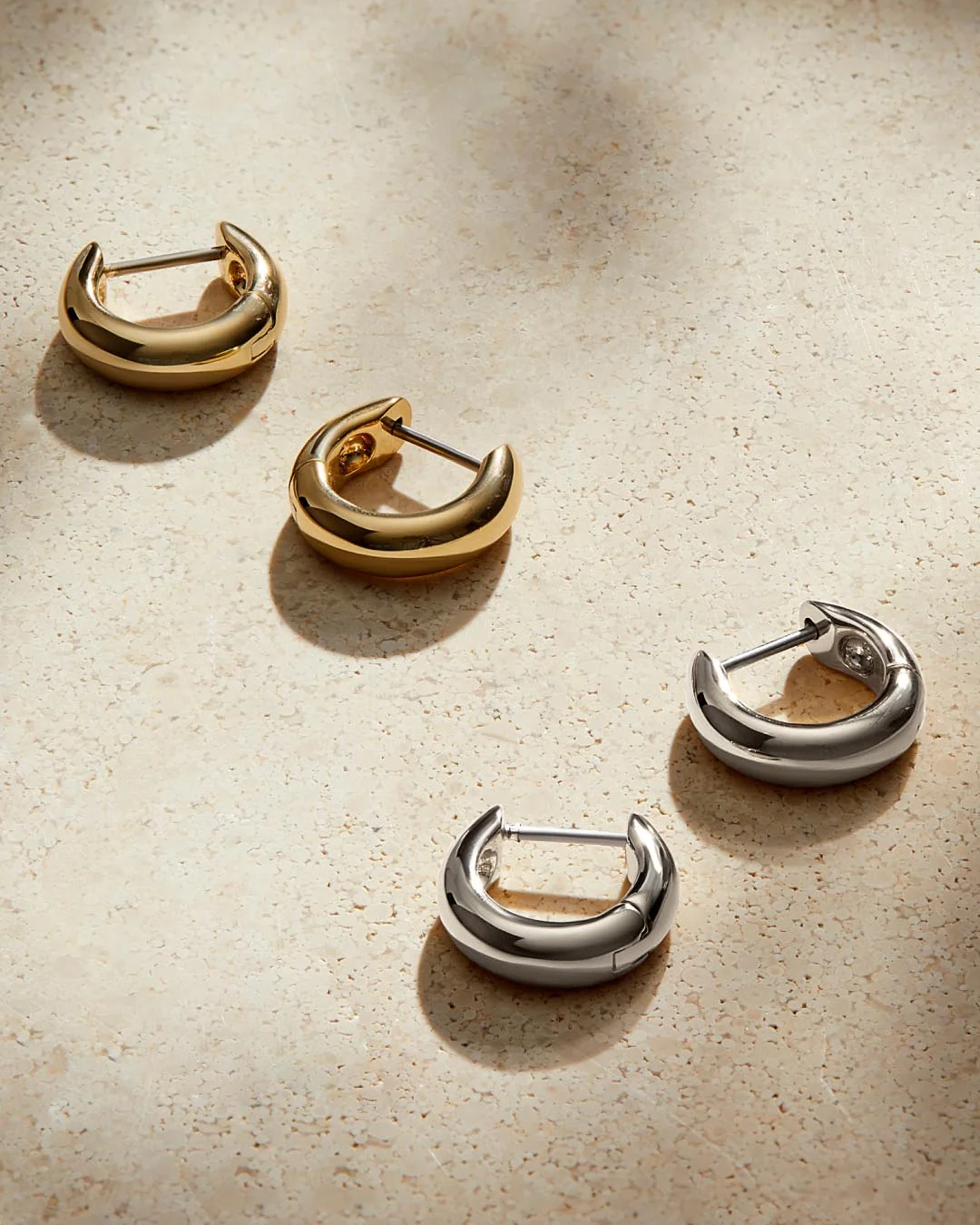 Bold Huggie Hoops - Giulia Silver - Image 6