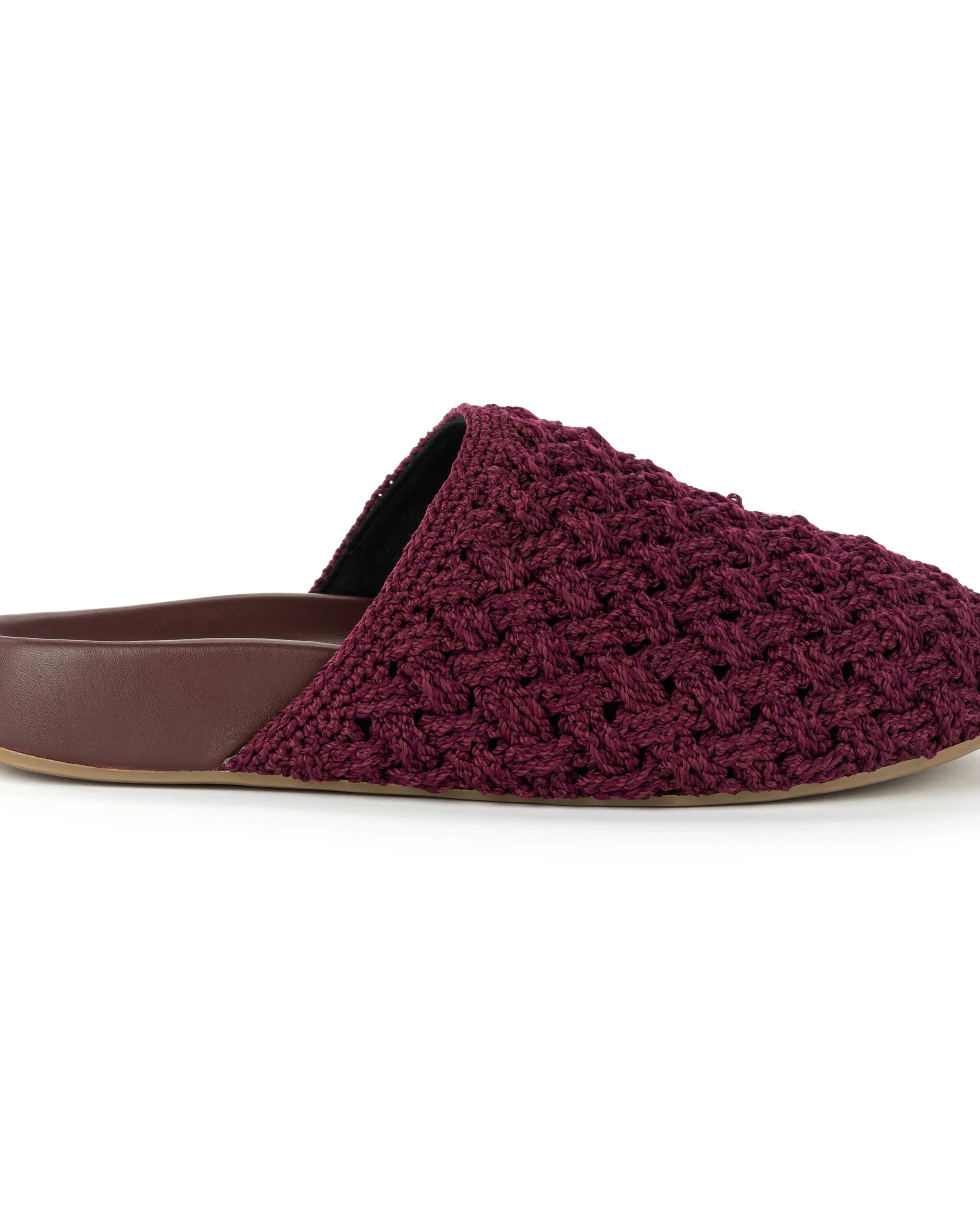 Bolinas Clog - Hand Crochet - Black Cherry Cozy Weave - Image 3