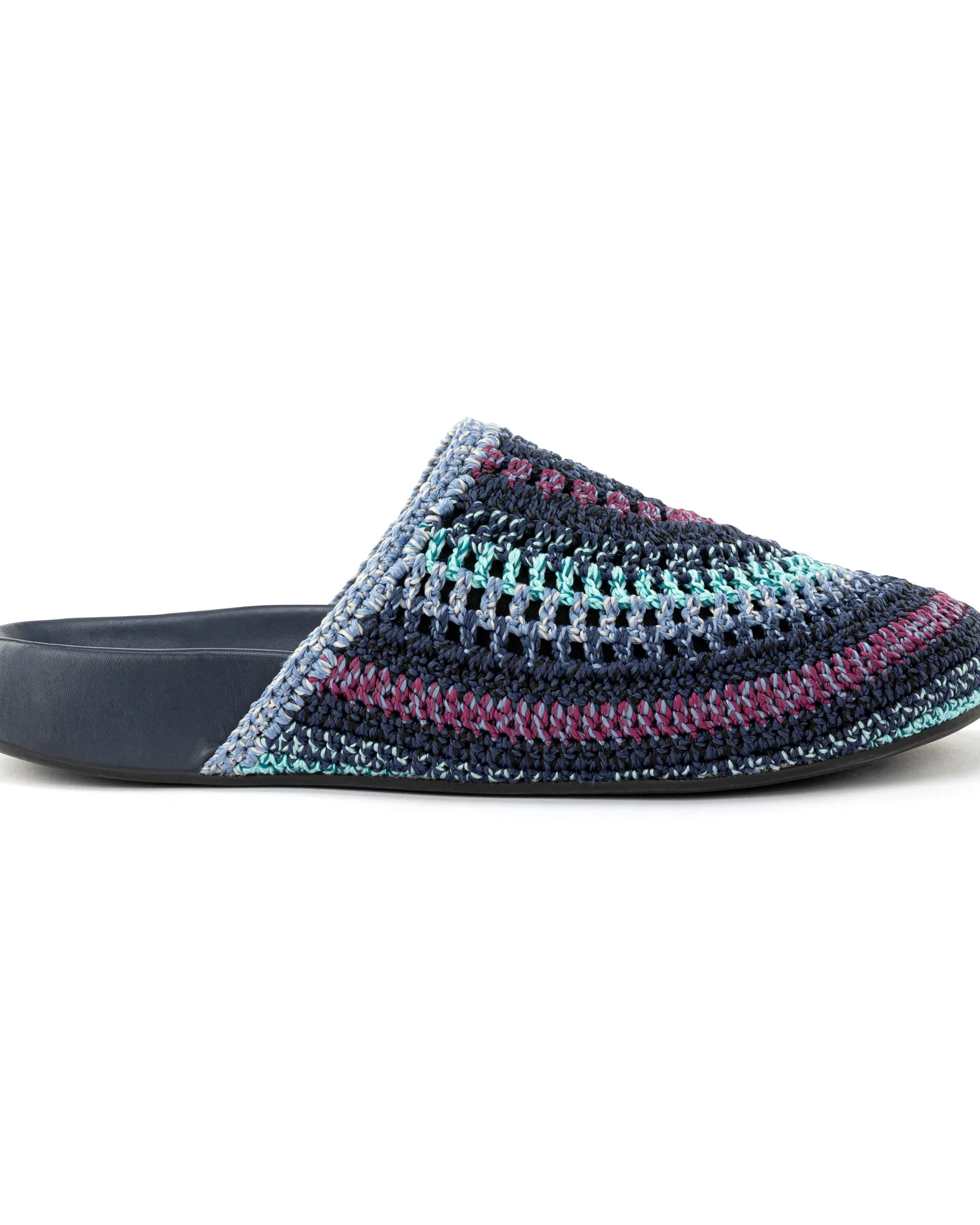 Bolinas Clog - Hand Crochet - Lapis Stripe - Image 4