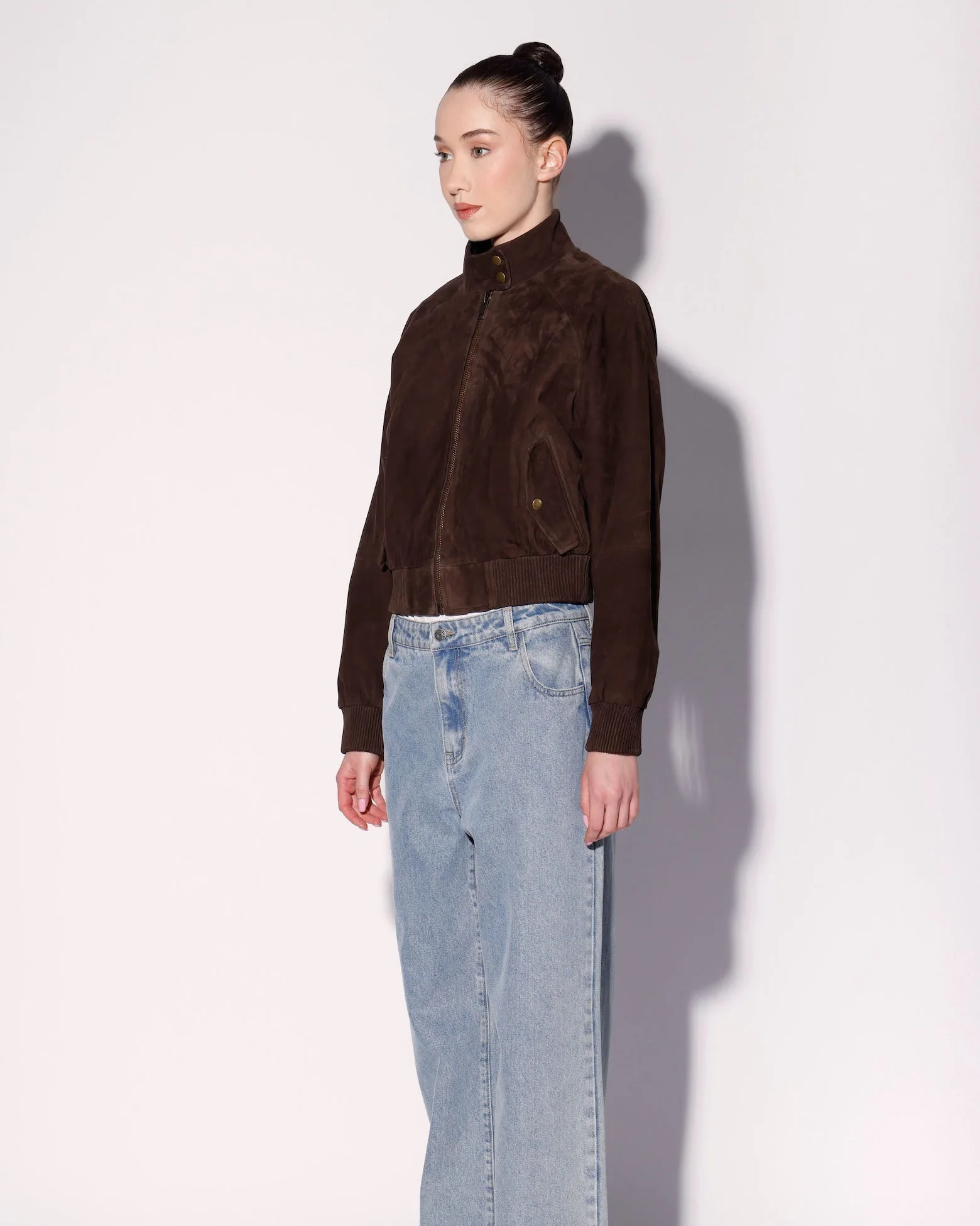 Bowie Jacket, Mocha Suede - Leather - Image 3