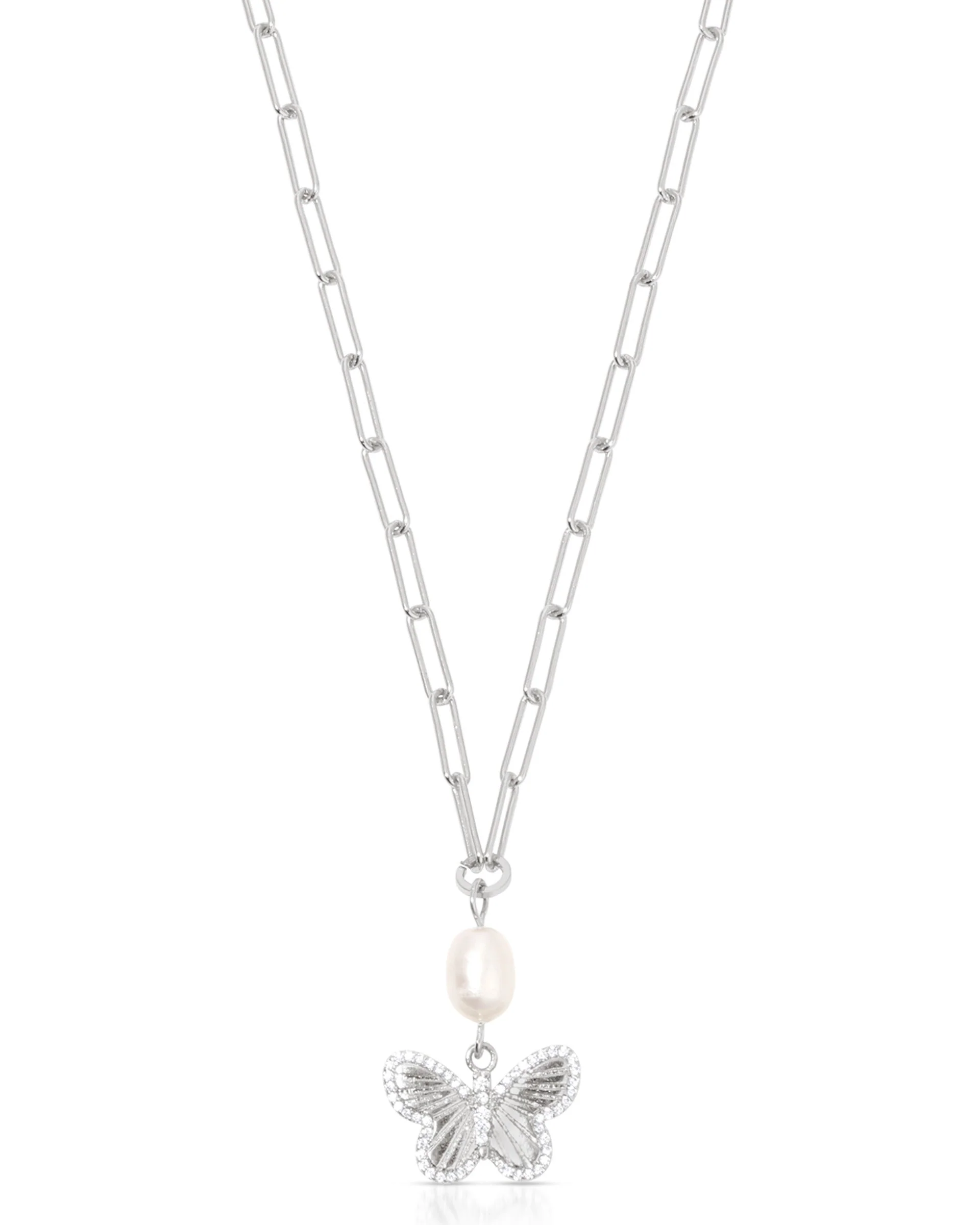 Butterfly Pearl Chain Necklace - Image 5