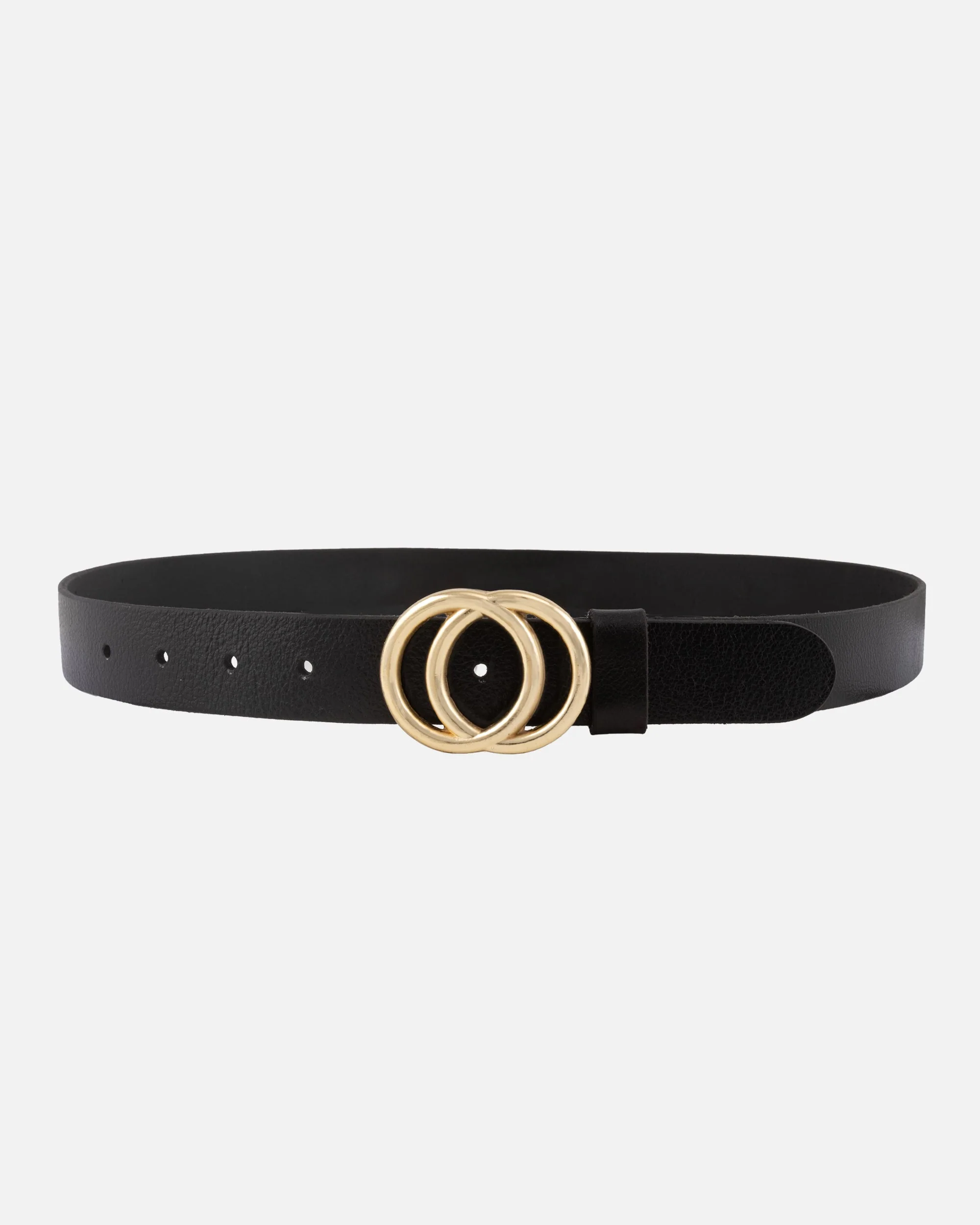 Caia | Double Ring Leather Belt with Gold Buckle - Image 4