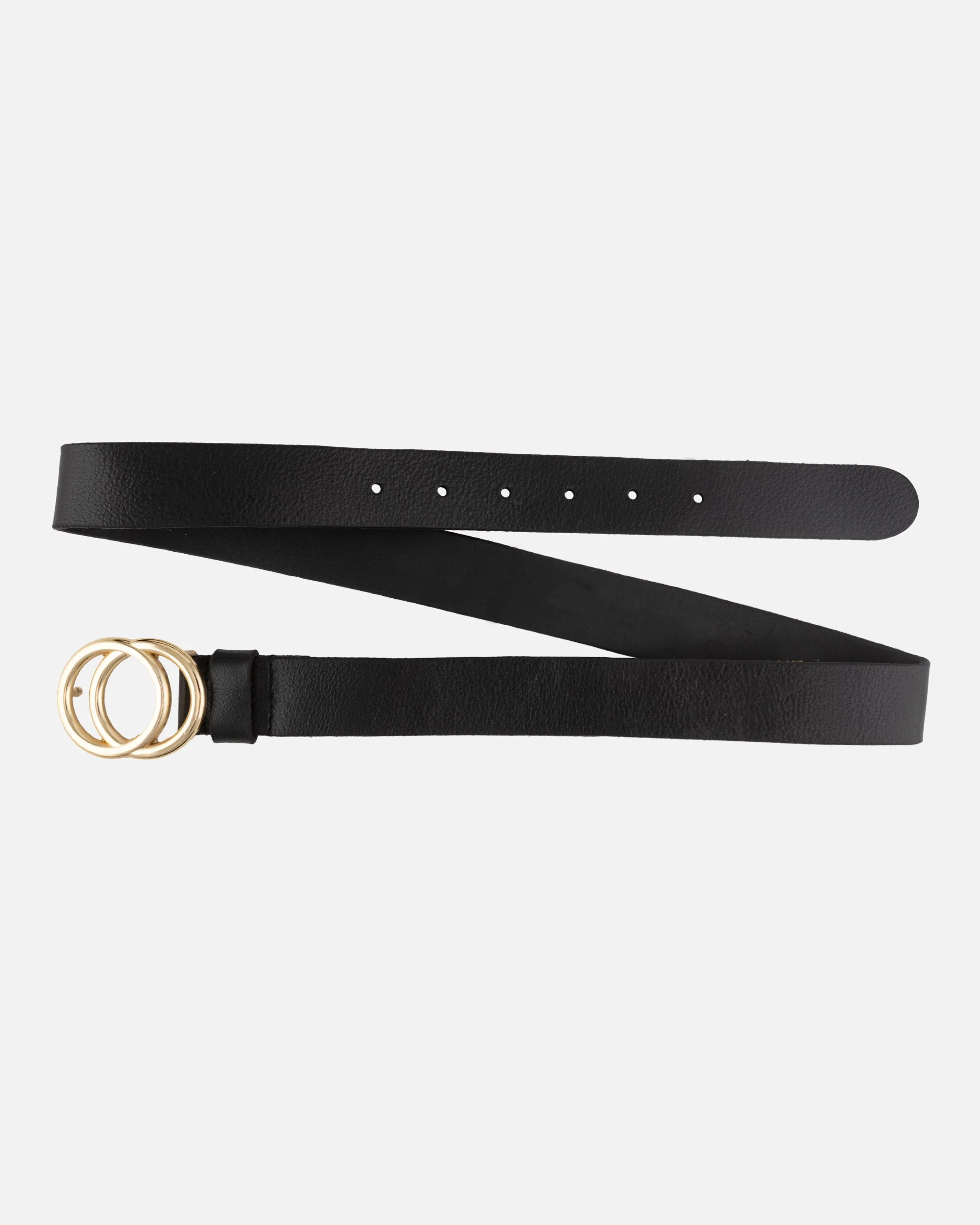 Caia | Double Ring Leather Belt with Gold Buckle - Image 7