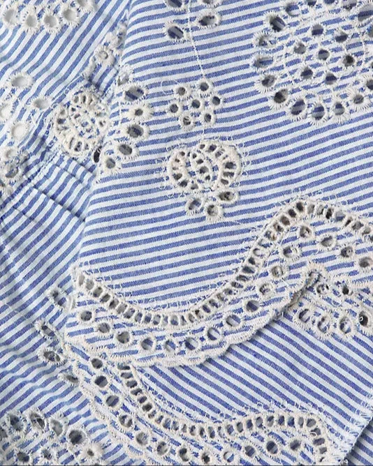 Charlie Skirt In Pinstripe Eyelet - Image 10