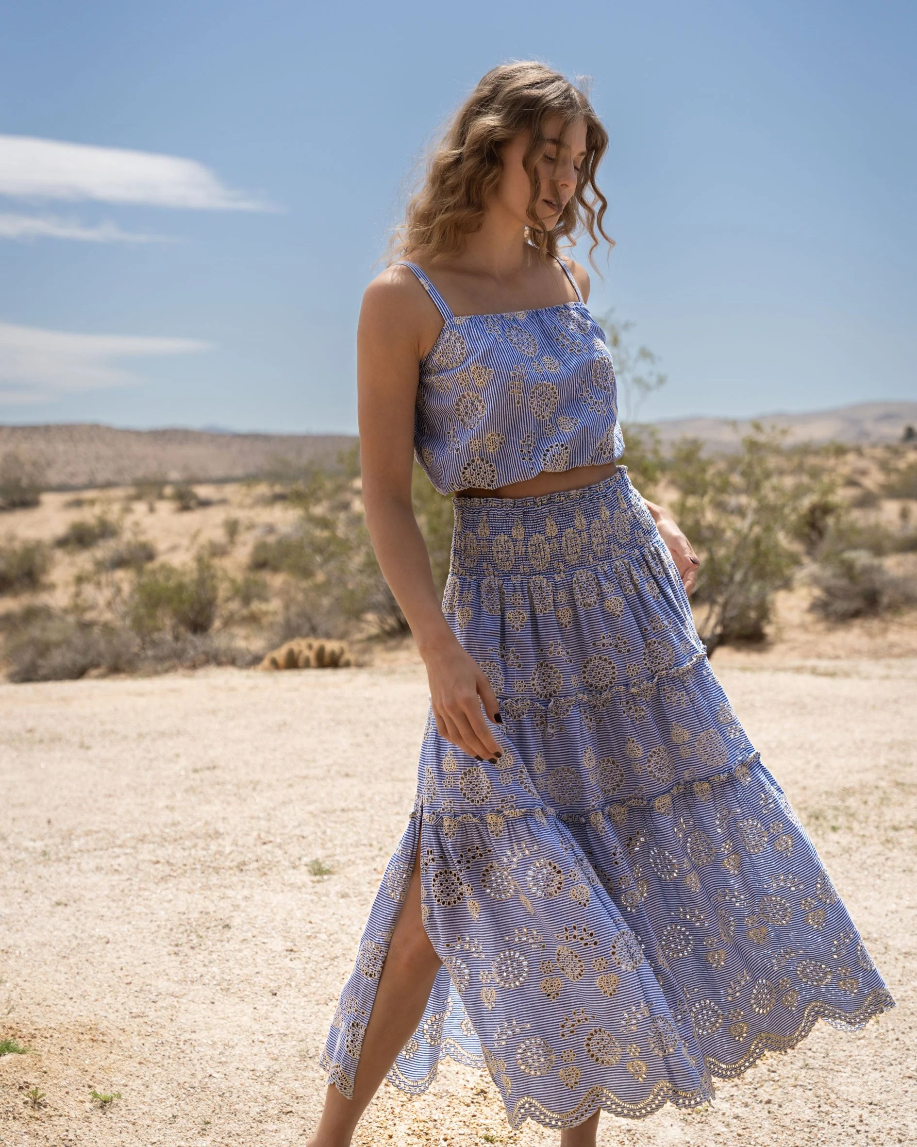 Charlie Skirt In Pinstripe Eyelet - Image 2