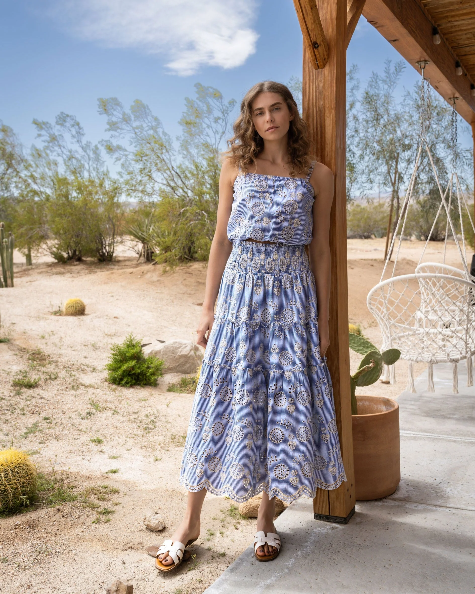 Charlie Skirt In Pinstripe Eyelet - Image 3