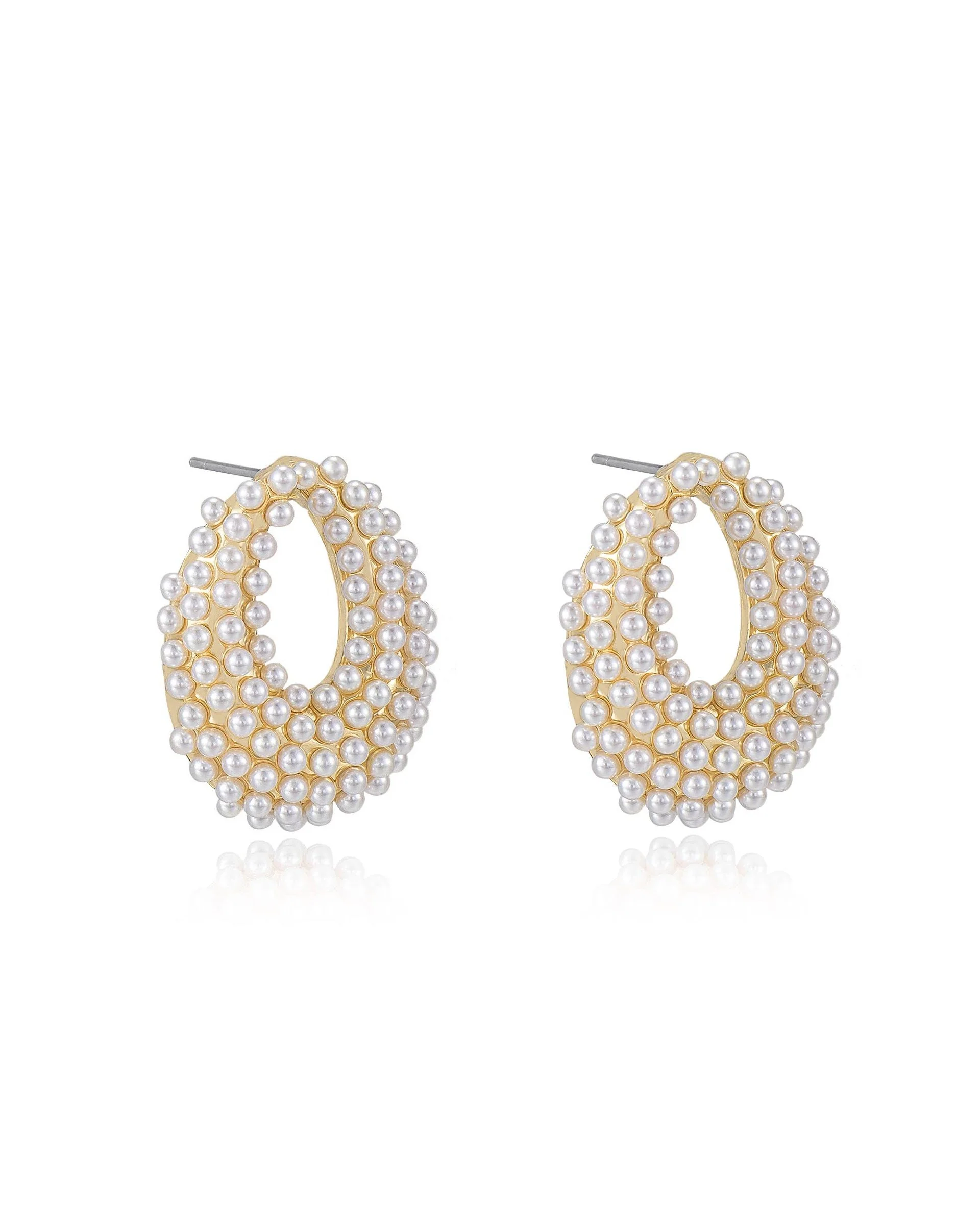 Classic Pearl Cluster Stud Earrings - Image 3