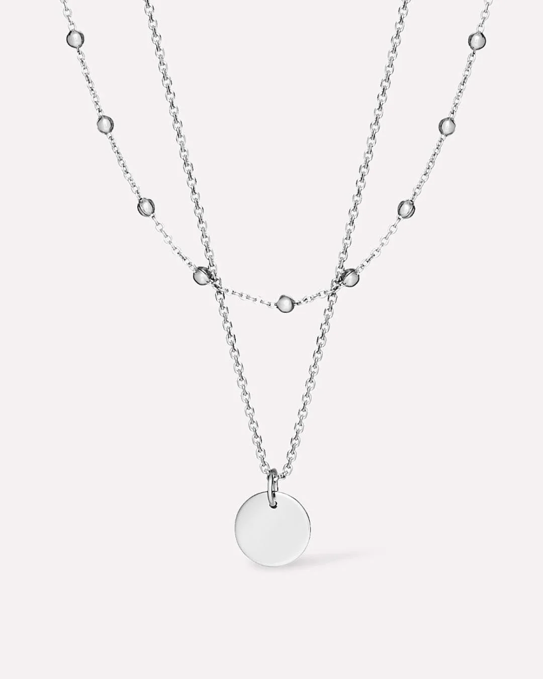Coin Necklace Set - Willow Silver
