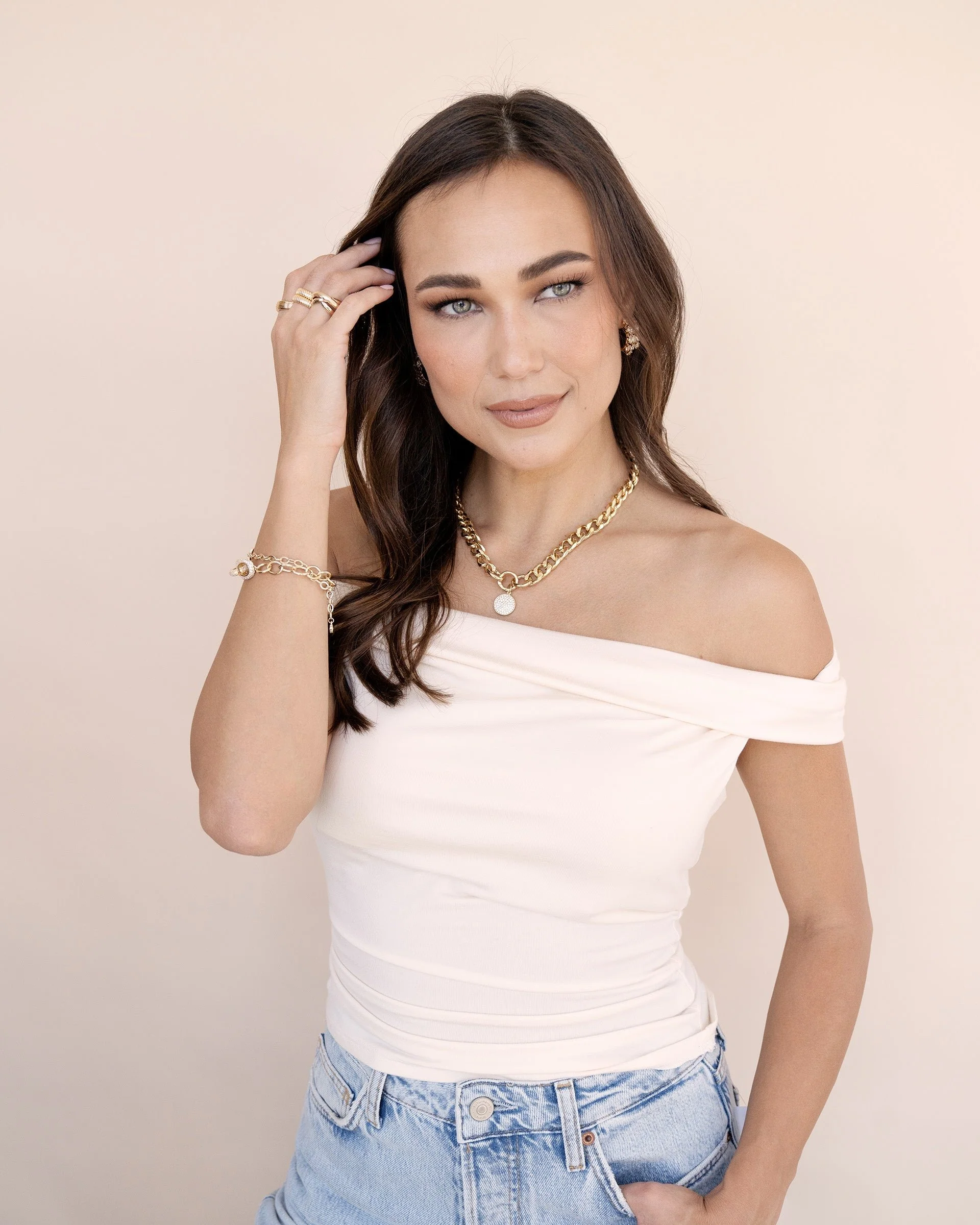 Crystal Disc Charm and Chain Necklace - Image 6