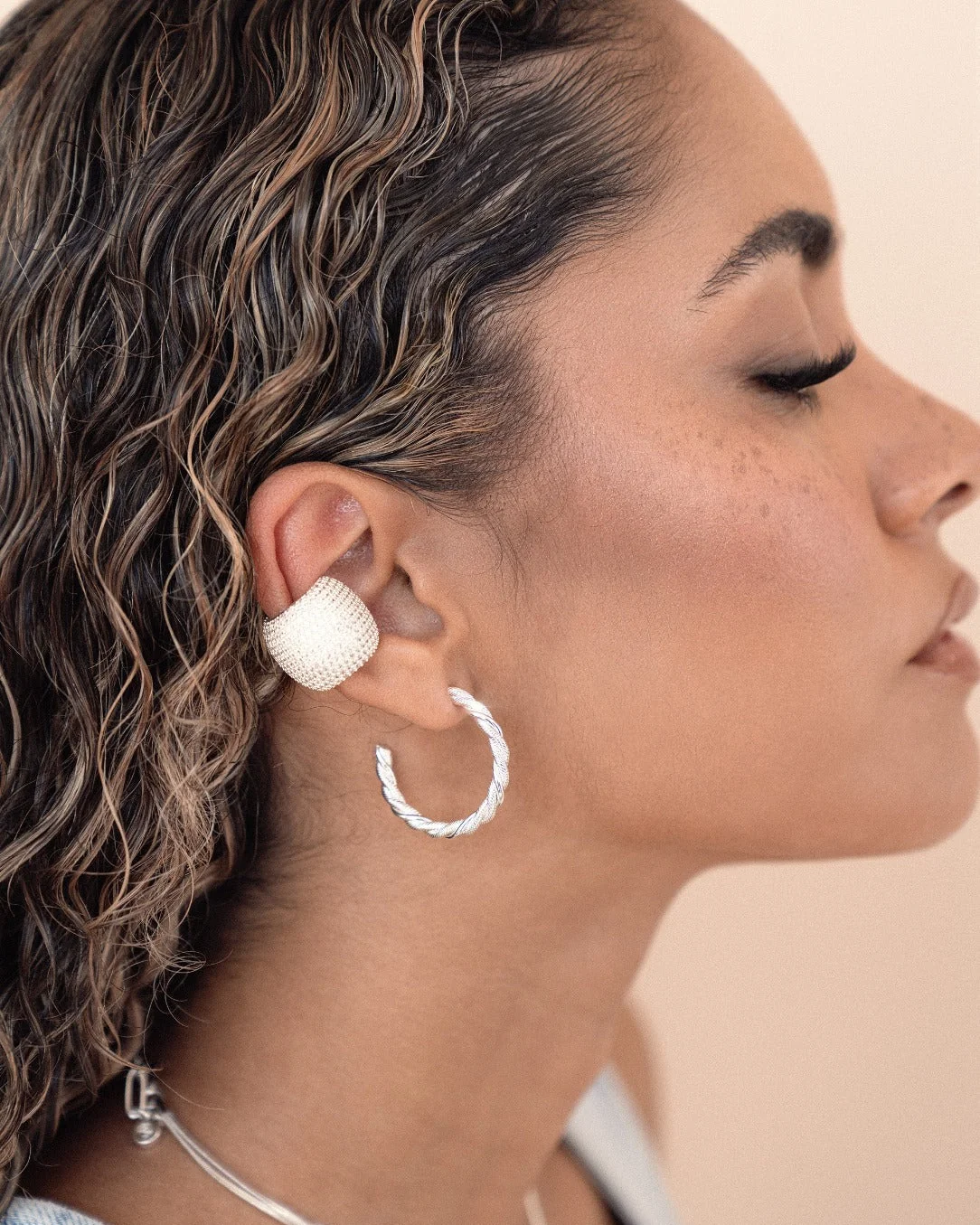 Crystal Statement Chunky Ear Cuff - Image 3