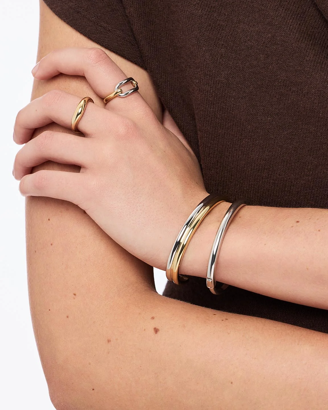 Cuff Bracelet - Arlo Double Two Tone - Image 4