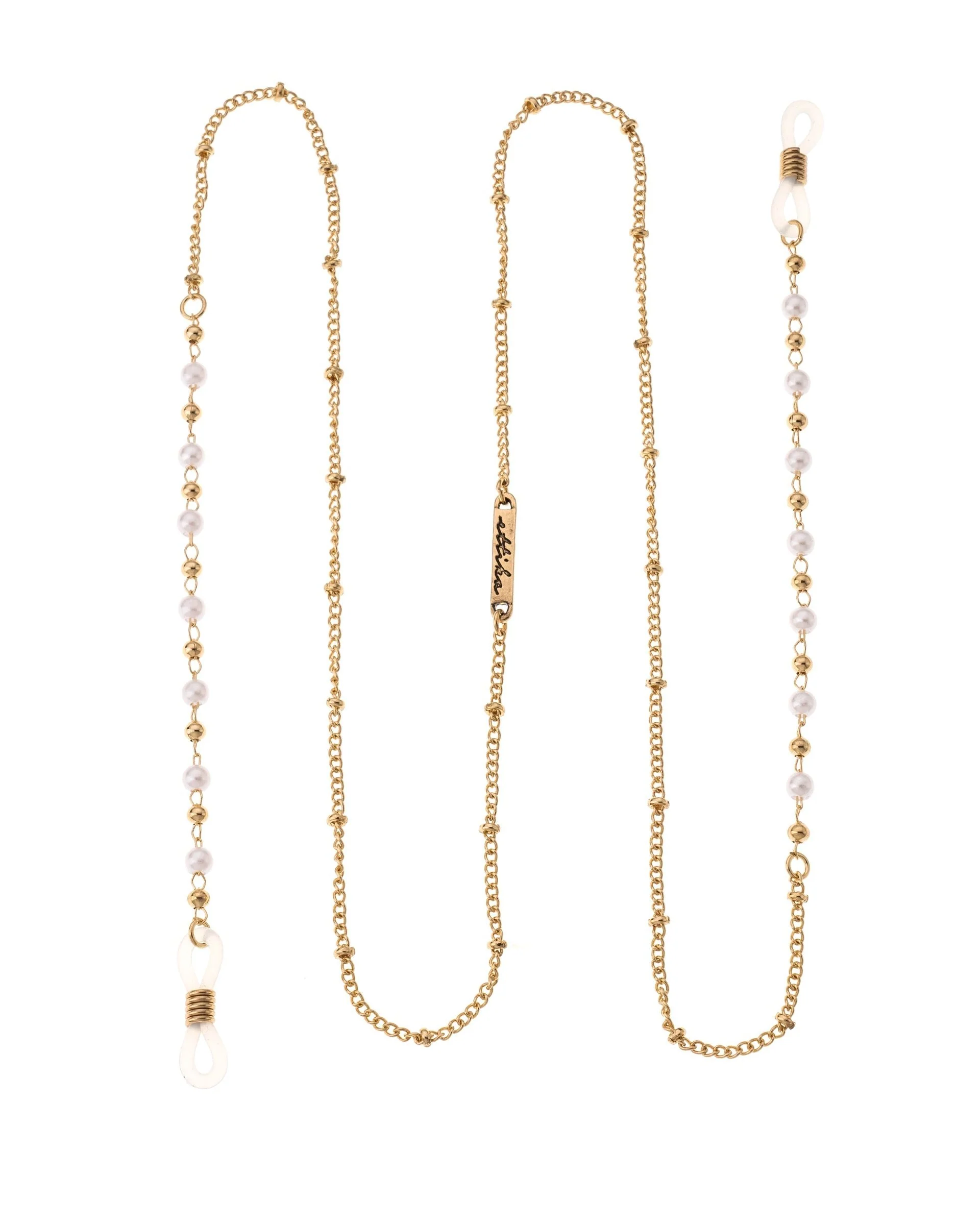 Dainty Pearl and Gold Eyeglass Chain - Image 3