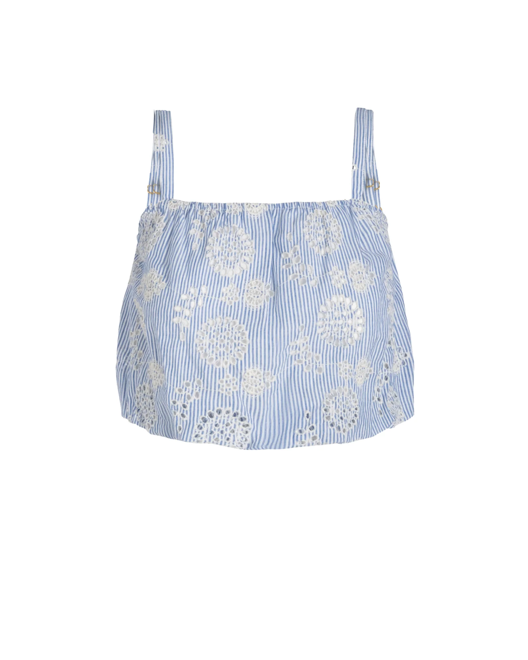 Dani Top In Pinstripe Eyelet