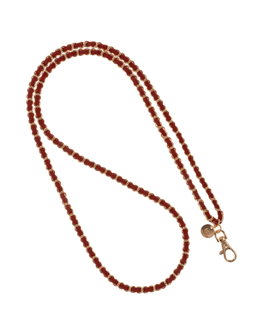 Dark Cherry Red Crossbody Phone Chain - Image 2