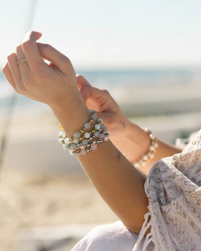 Day by Day Collection- Blue Aquamarine Gemstone Bracelet - Image 4