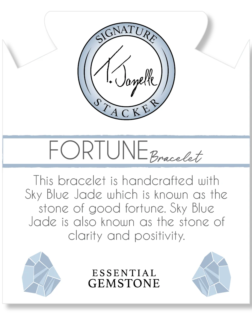 Defining Bracelet- Fortune Bracelet with Sky Blue Jade Gemstones - Image 2