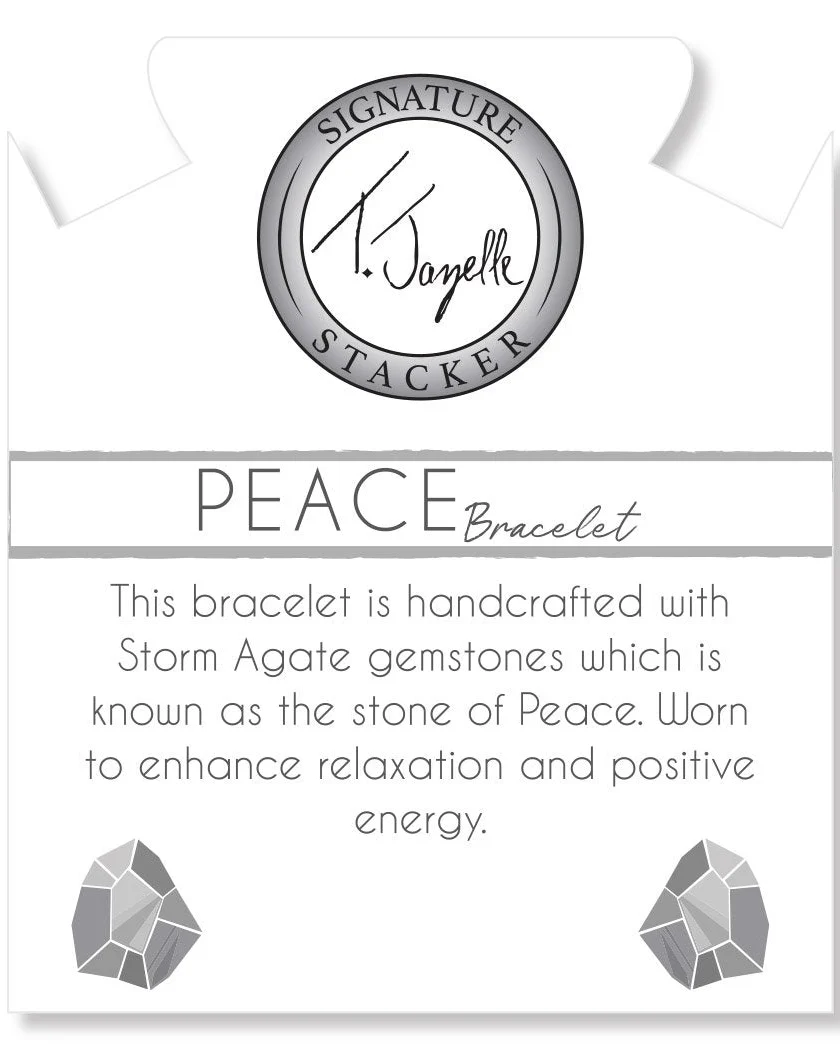 Defining Bracelet- Peace Bracelet with Storm Agate Gemstones - Image 2