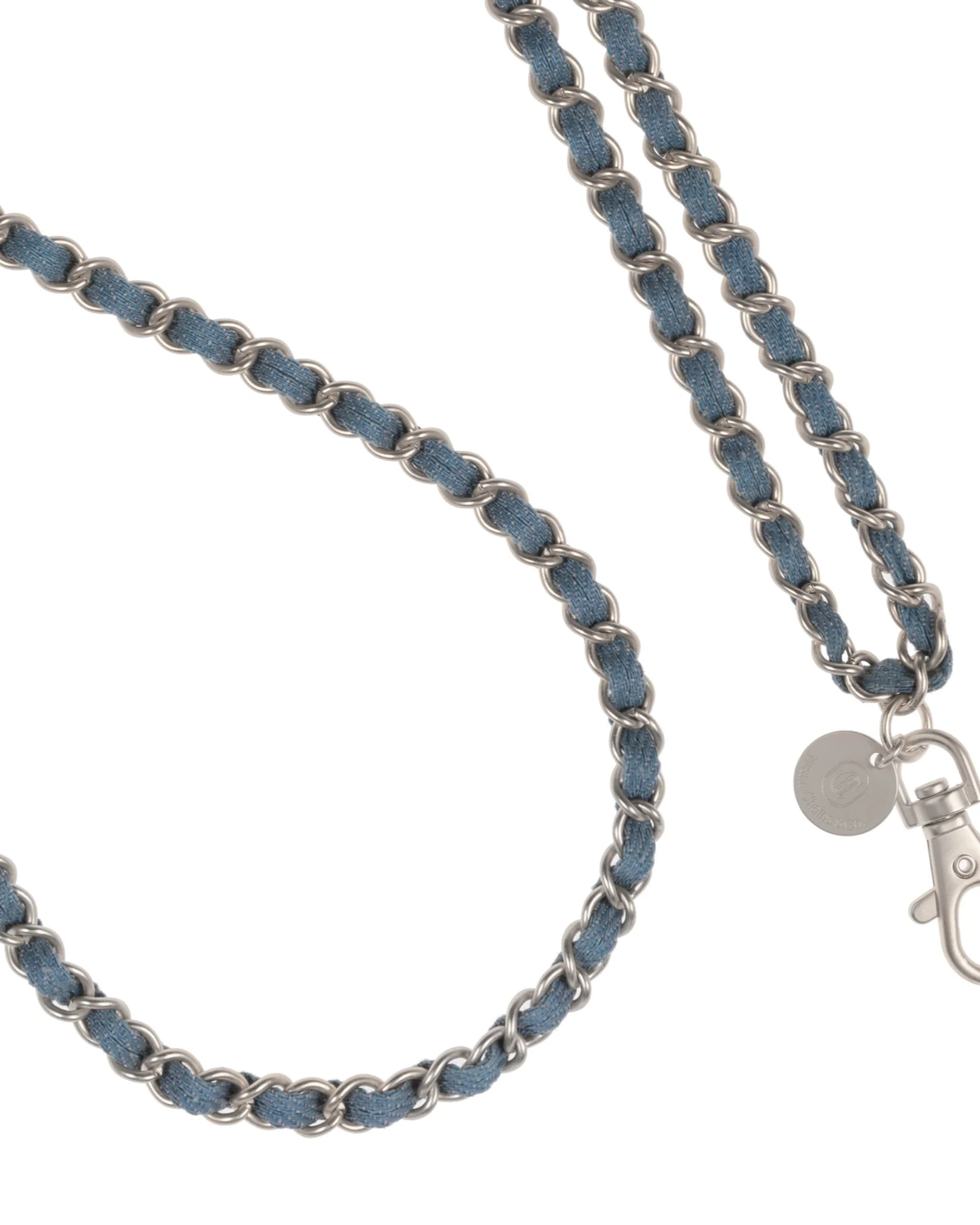 Denim Dream x Matte Silver Crossbody Phone Chain - Image 3