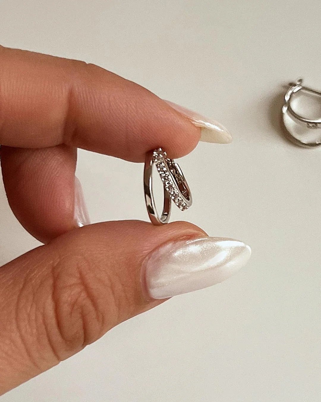 Double Hoop Earrings - Toda Silver - Image 3