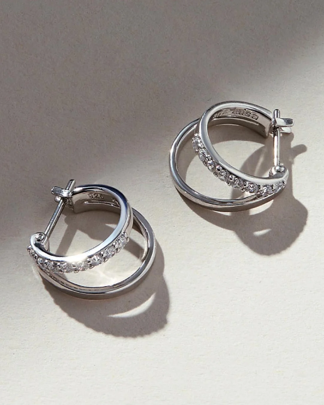 Double Hoop Earrings - Toda Silver - Image 6