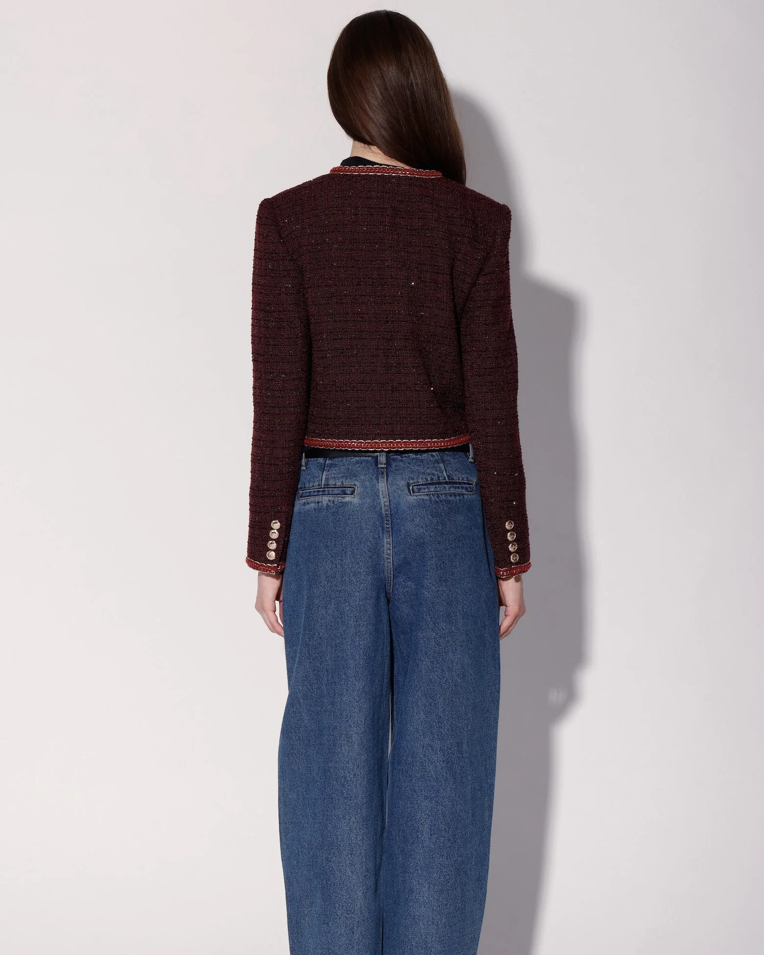 Elodie Jacket, Bordeaux Tweed - Image 4