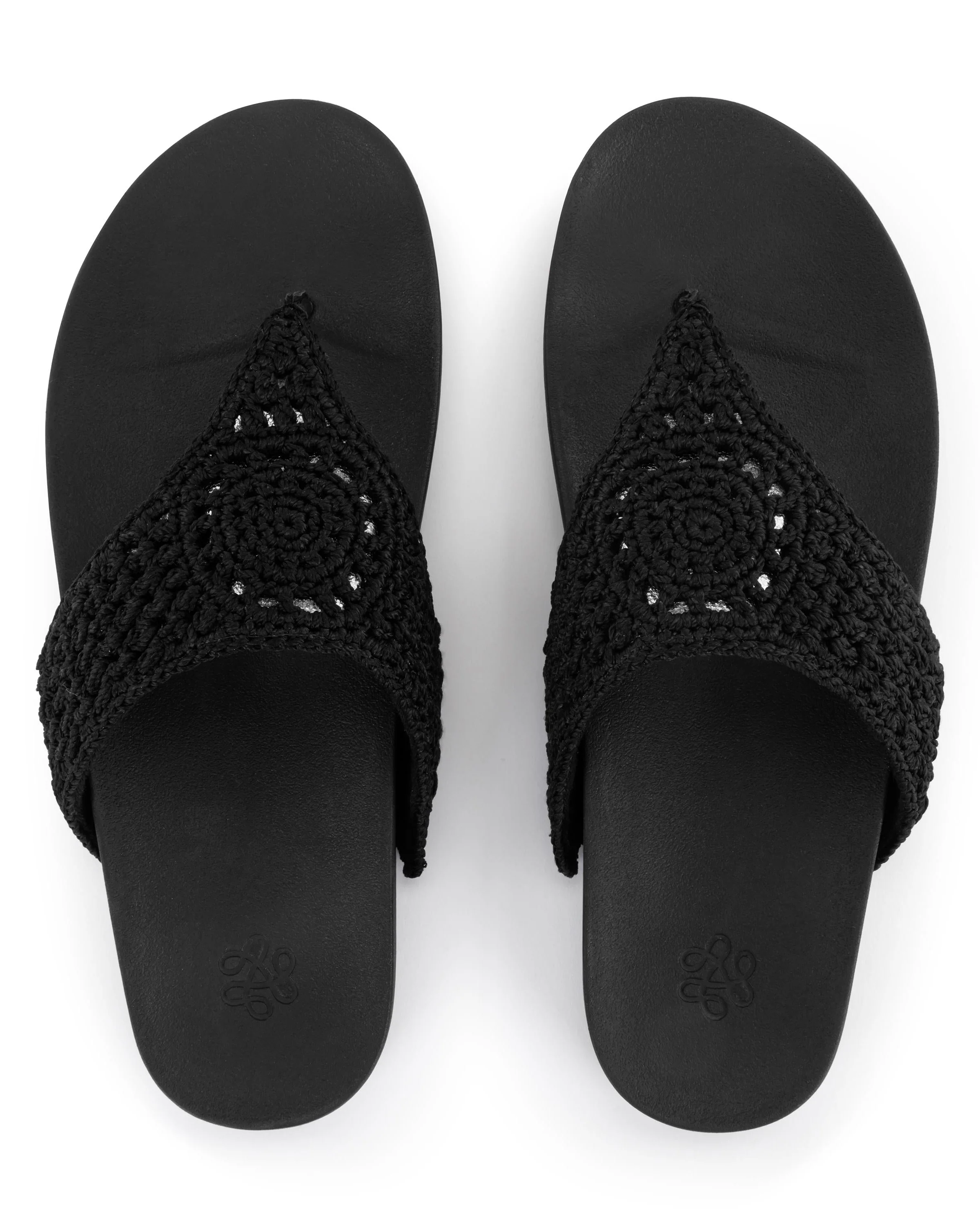 Everly Sandal - Hand Crochet - Black Medallion