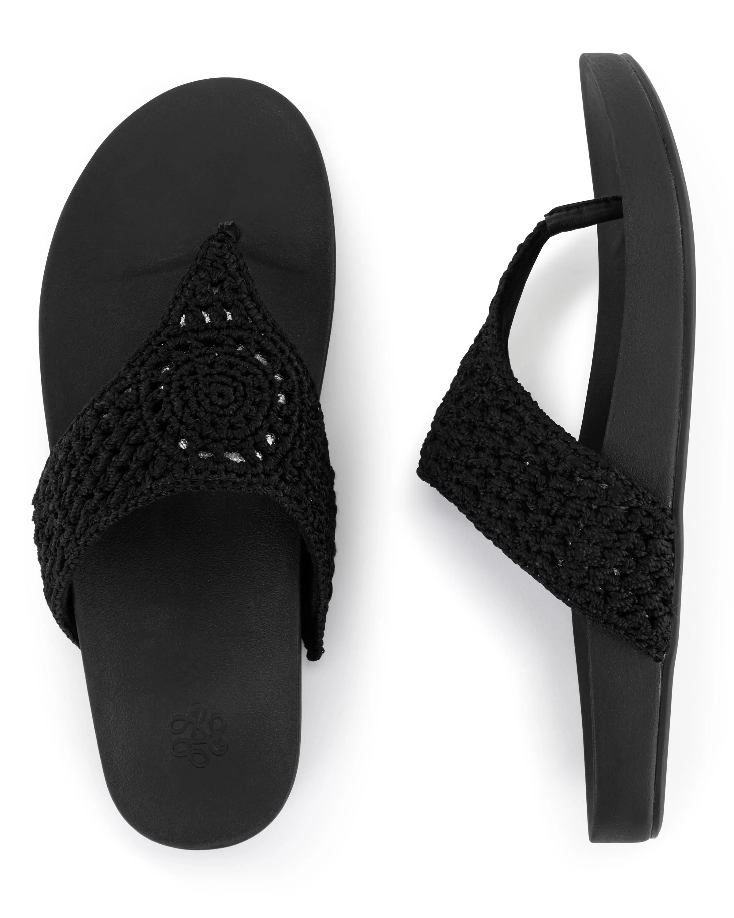 Everly Sandal - Hand Crochet - Black Medallion - Image 4