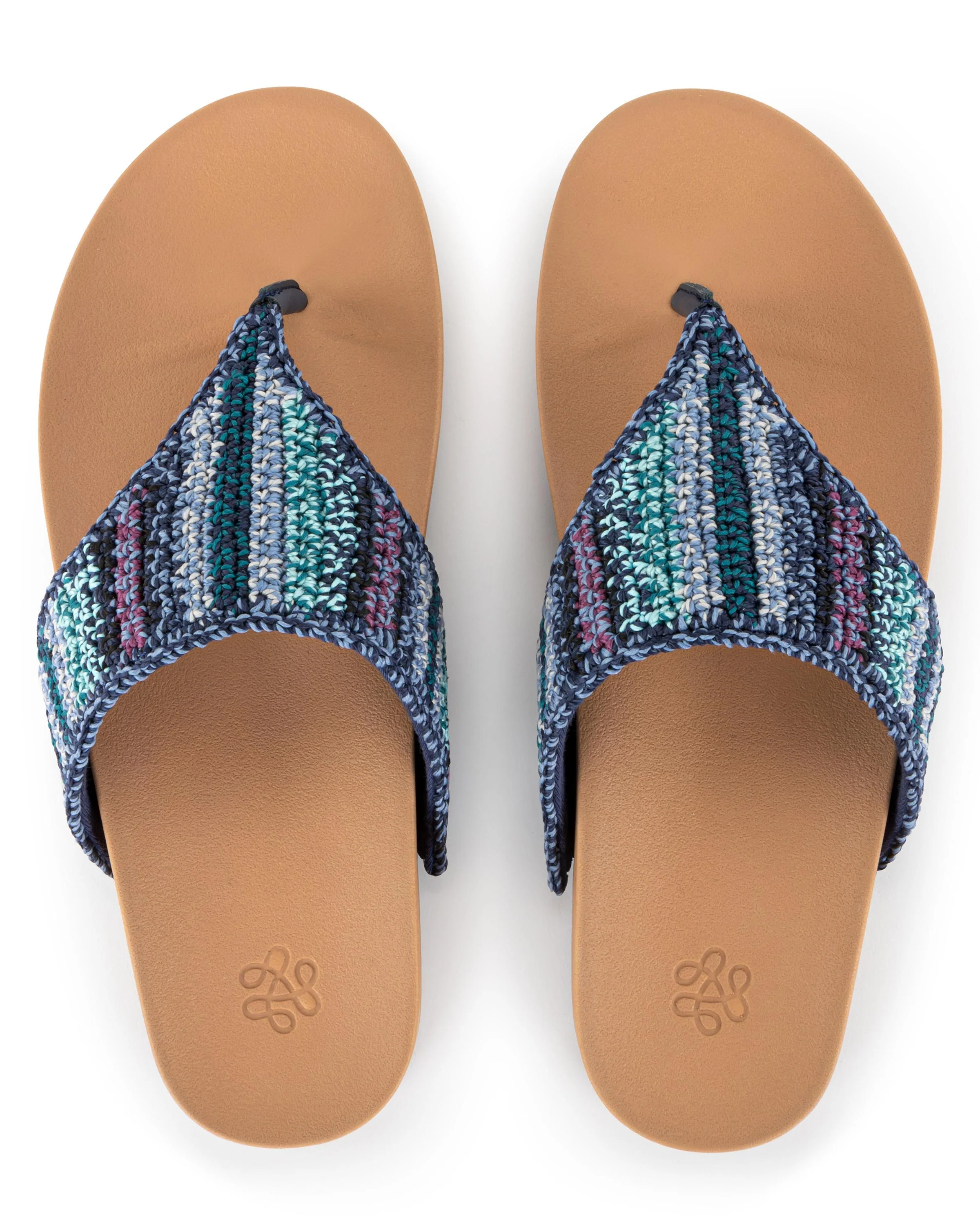 Everly Sandal - Hand Crochet - Lapis Stripe