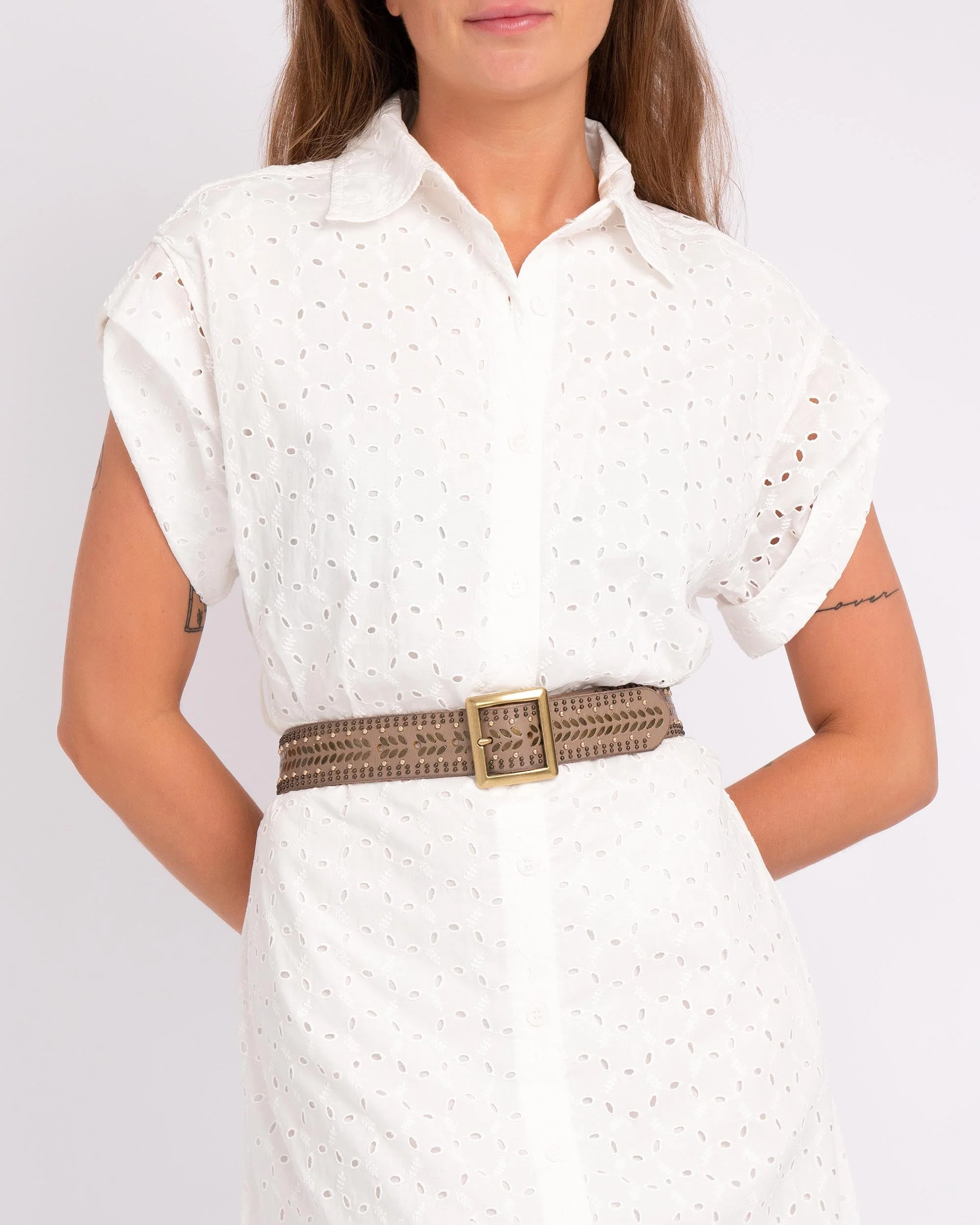 Ezra | Studded Leather Belt with Square Buckle - Image 17