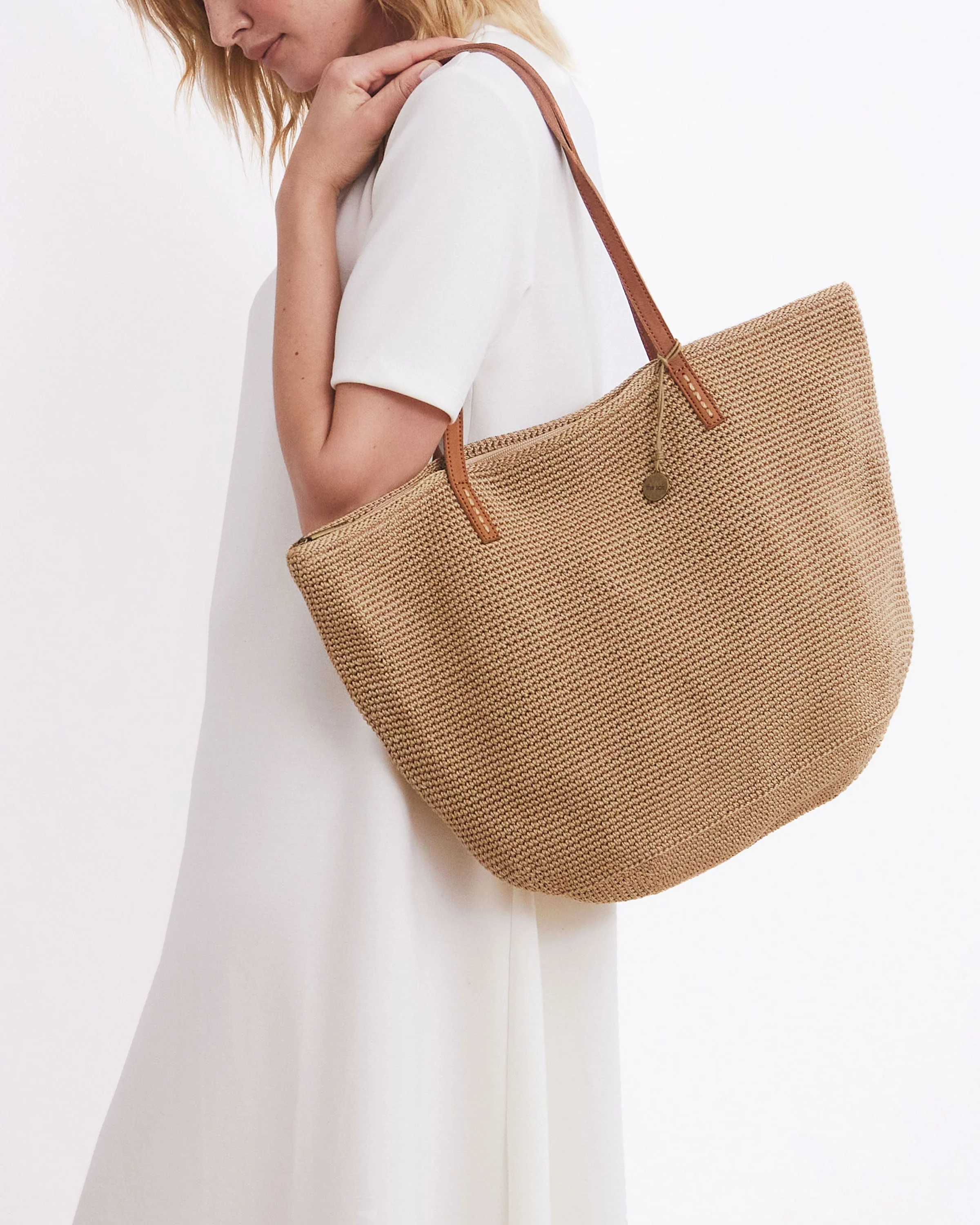 Faye Large Tote - Hand Crochet - Bamboo Static - Image 6