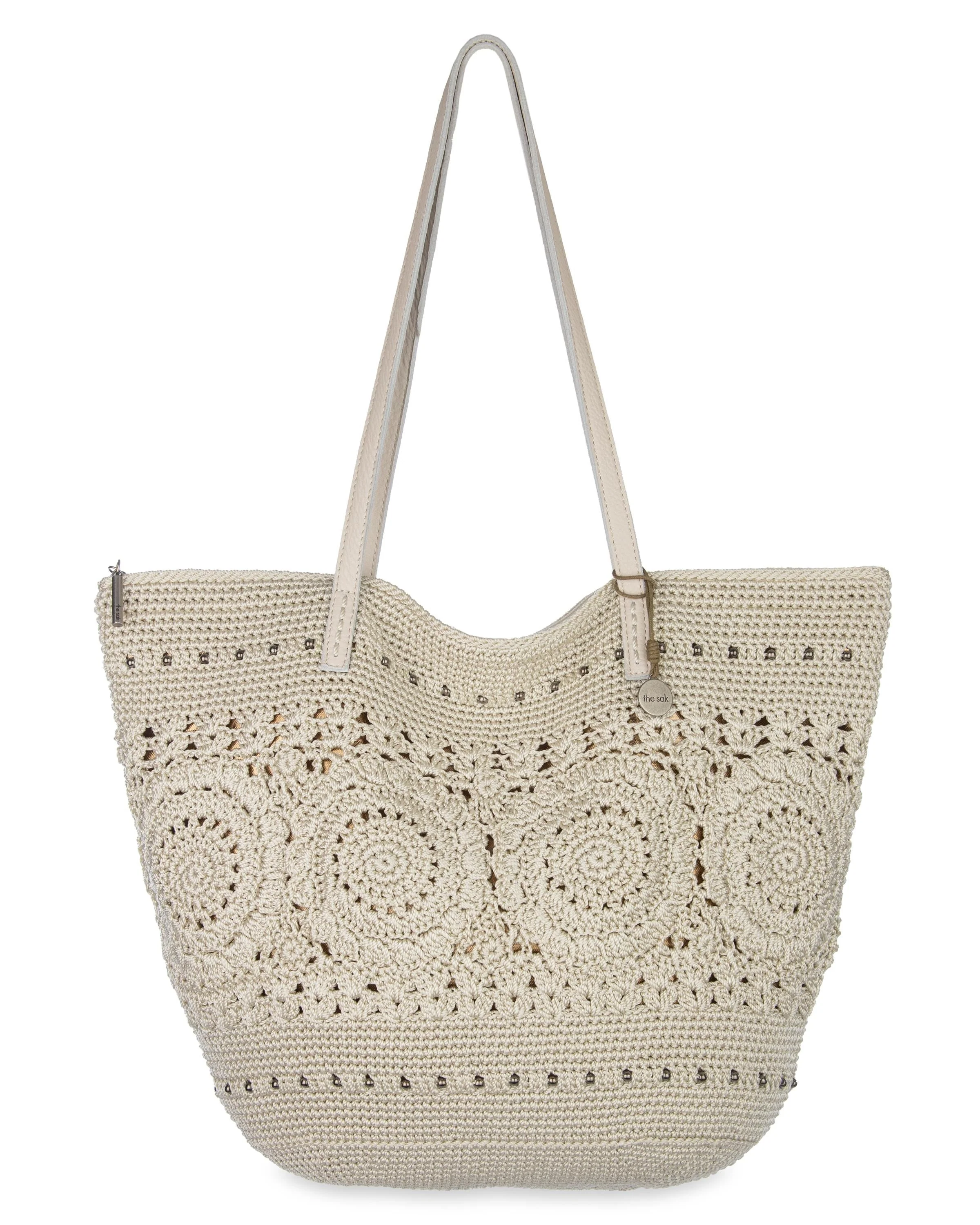 Faye Large Tote - Hand Crochet - Natural Medallion