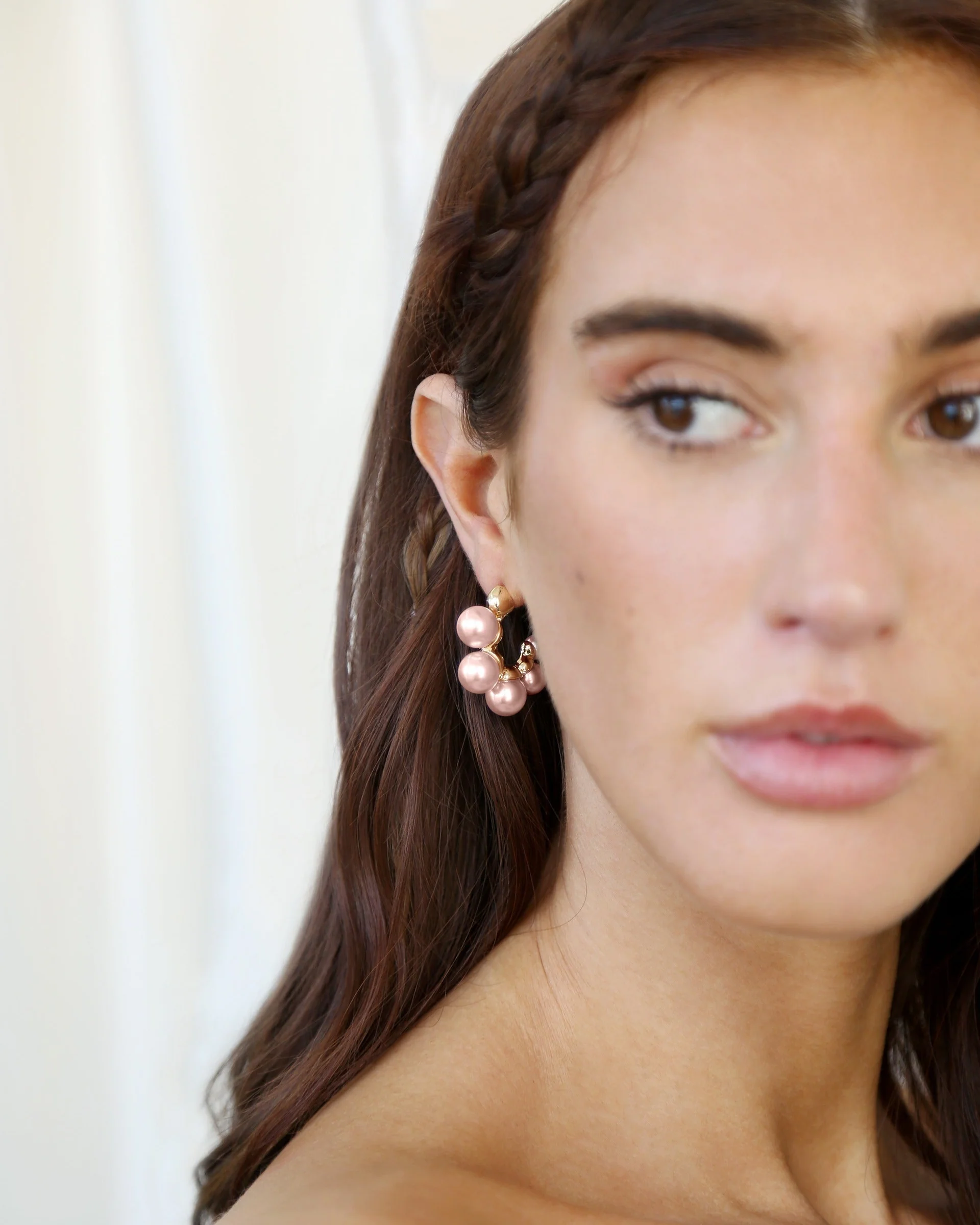 Five Pearls Hoop Earrings - Image 13