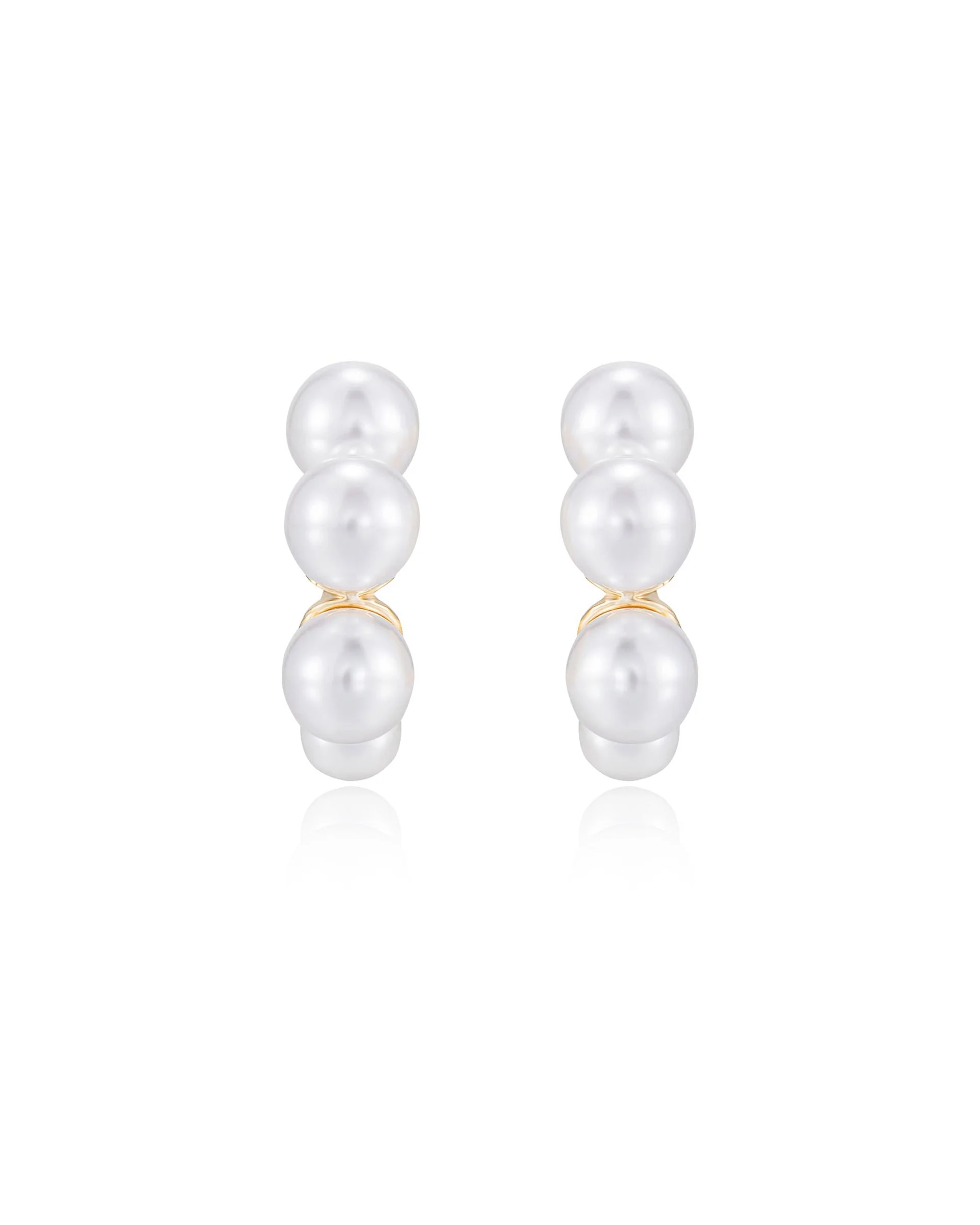 Five Pearls Hoop Earrings - Image 3