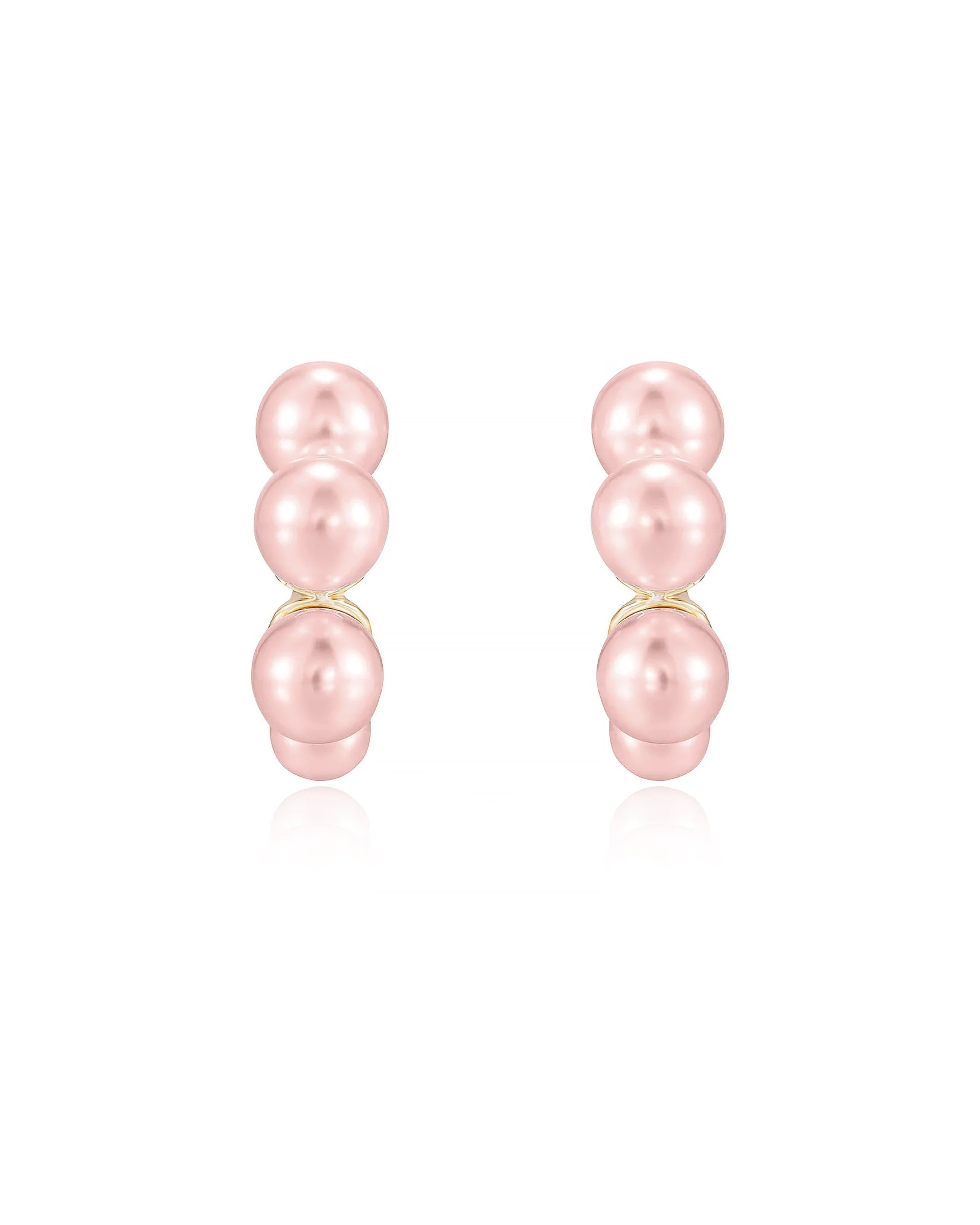 Five Pearls Hoop Earrings - Image 4