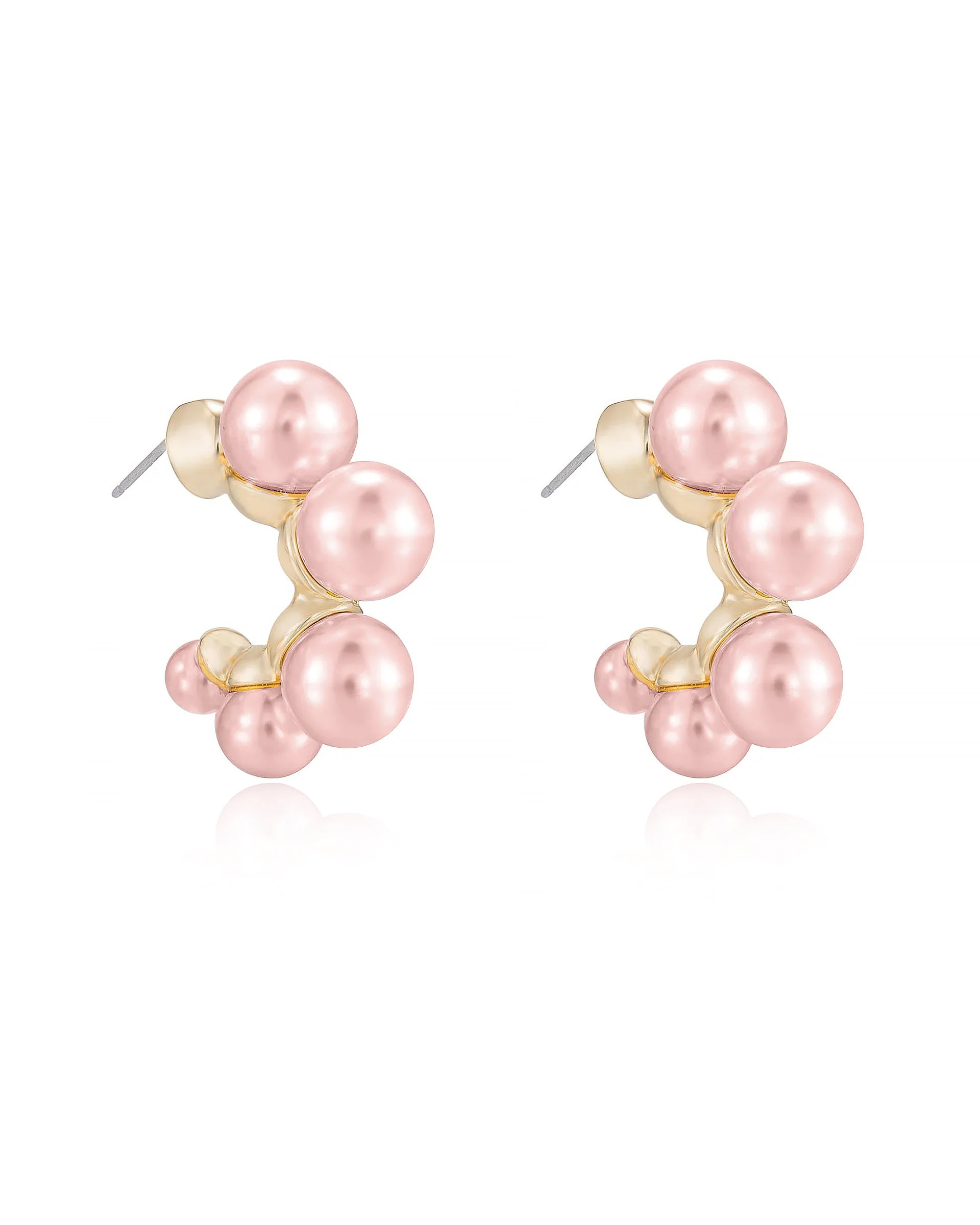 Five Pearls Hoop Earrings - Image 6
