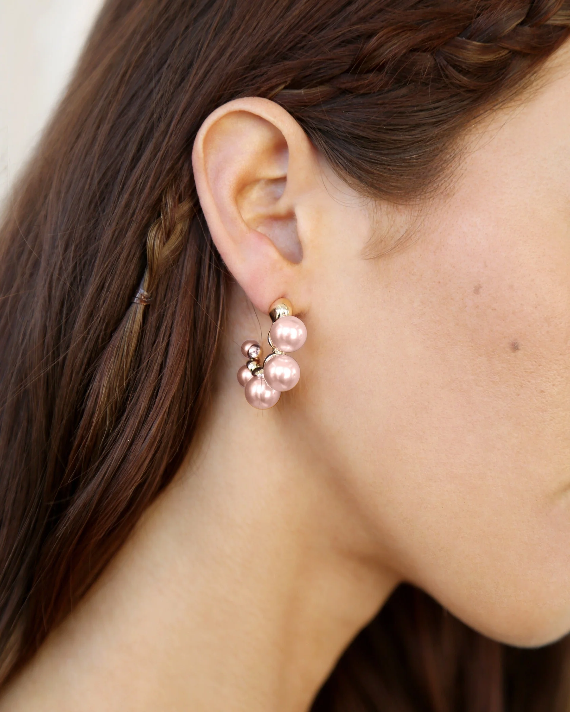 Five Pearls Hoop Earrings - Image 9