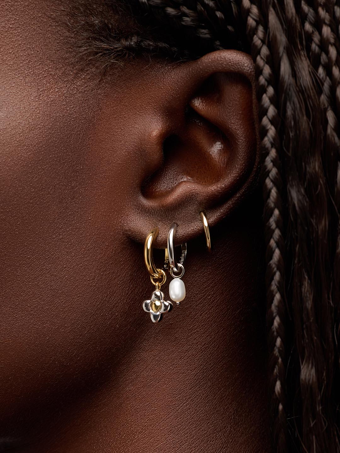 Flower Earrings - Liora Hoops - Image 2