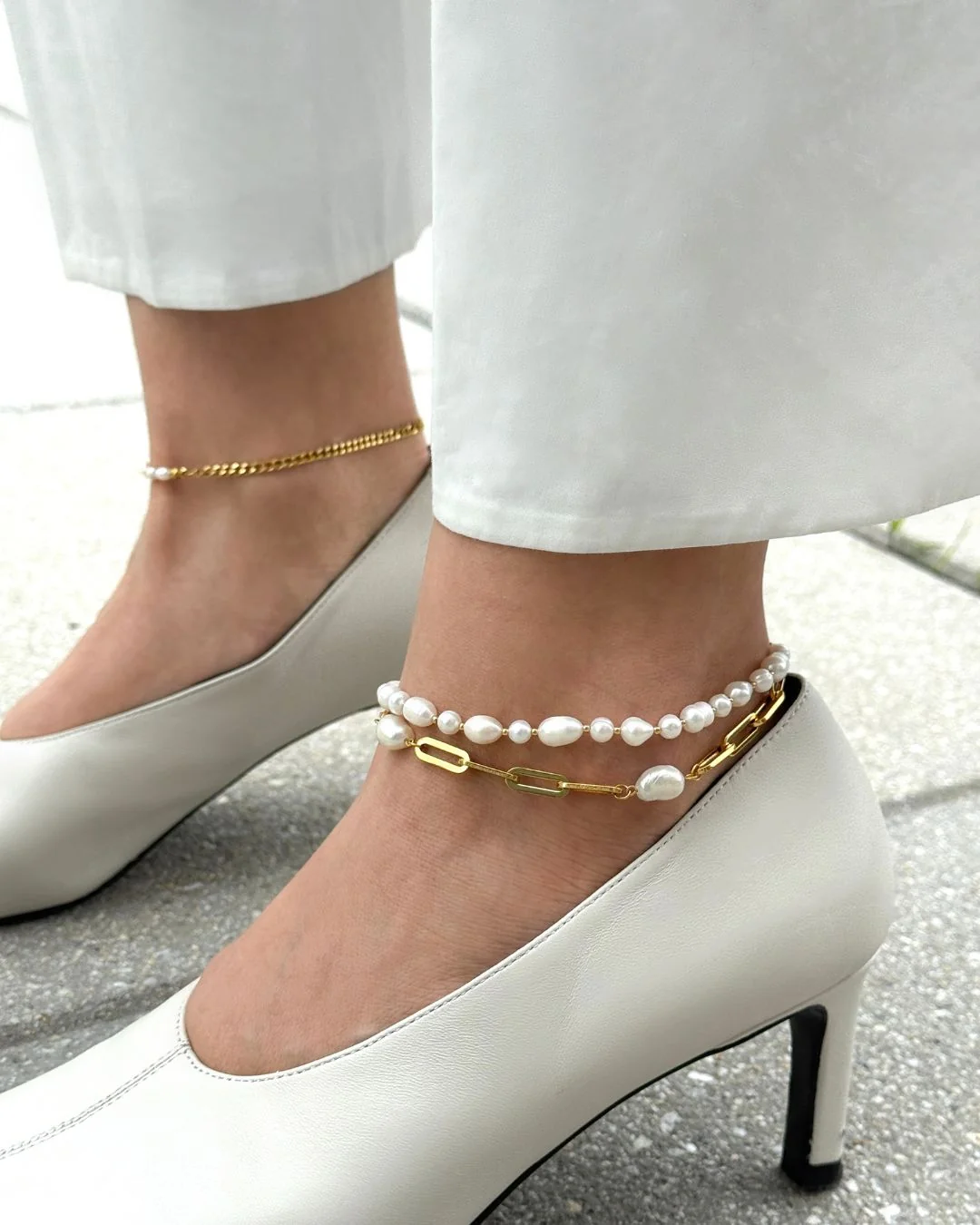 FRESHWATER PEARL LEAH ANKLET - Image 2