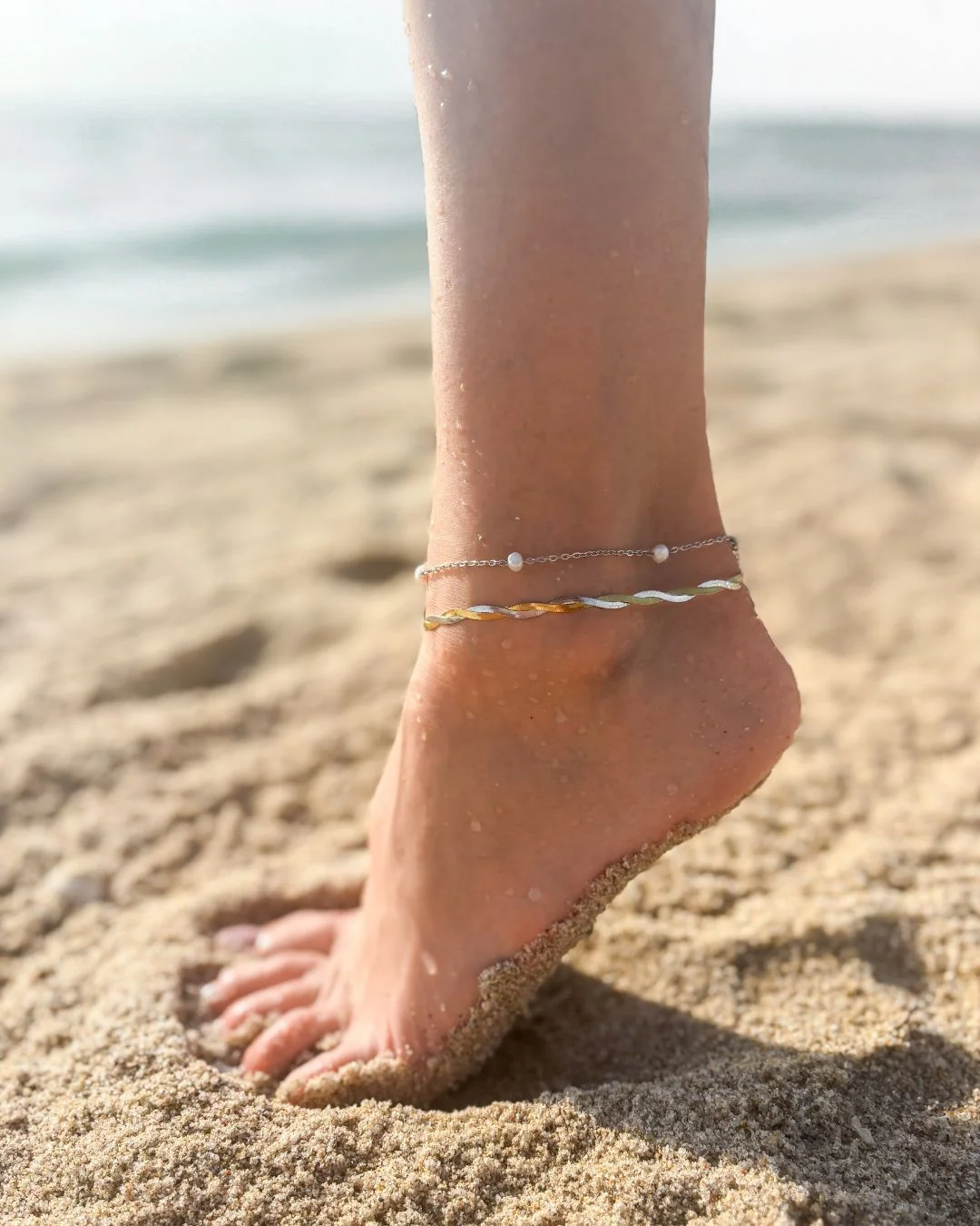 FRESHWATER PEARL MAX ANKLET SILVER - Image 2