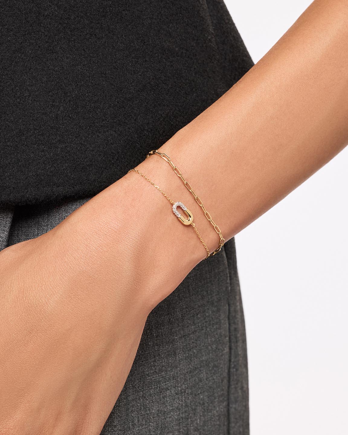 Gold Charm Bracelet - Blake Bracelet Micropave - Image 2