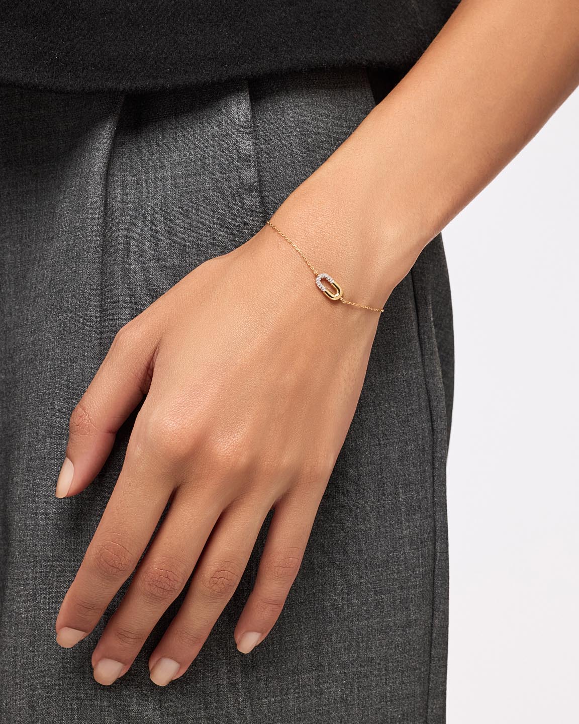 Gold Charm Bracelet - Blake Bracelet Micropave - Image 4