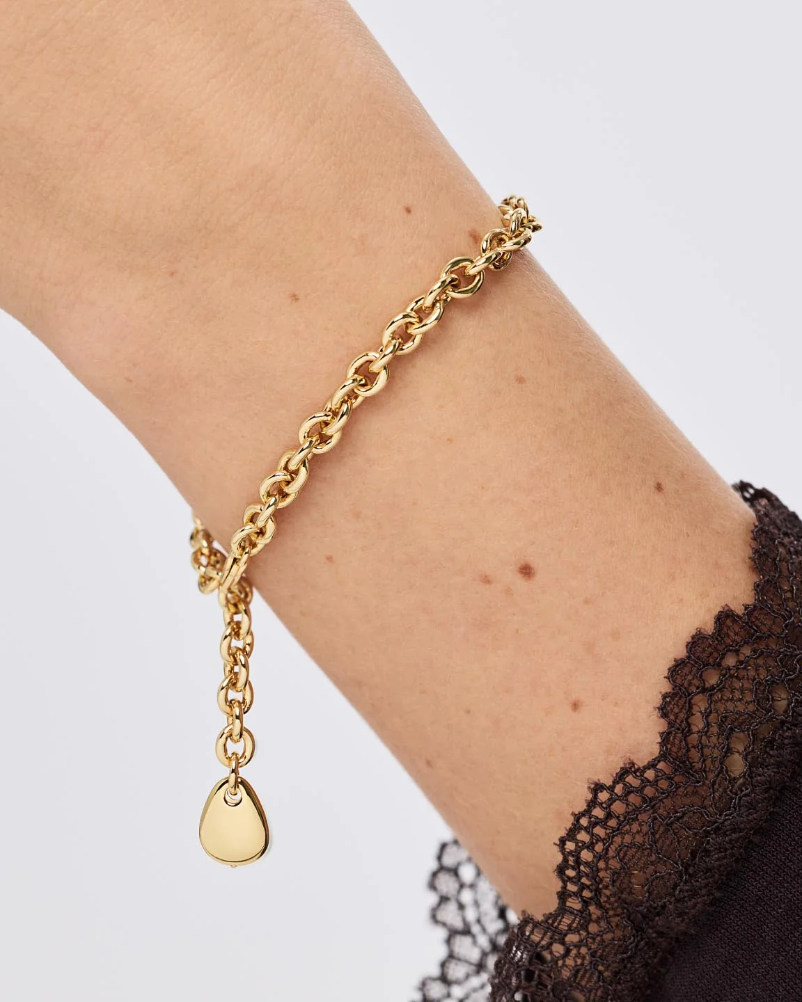 Gold Charm Bracelet - Pebble Charm Bracelet - Image 3