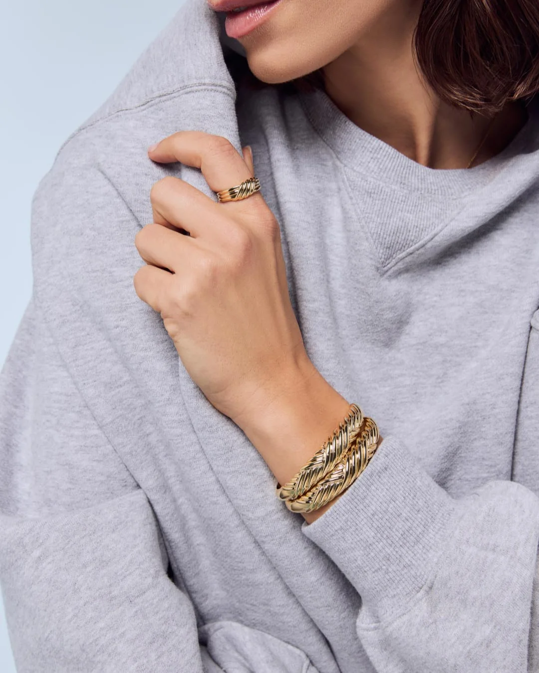 Gold Cuff Bracelet - Kamilla - Image 2