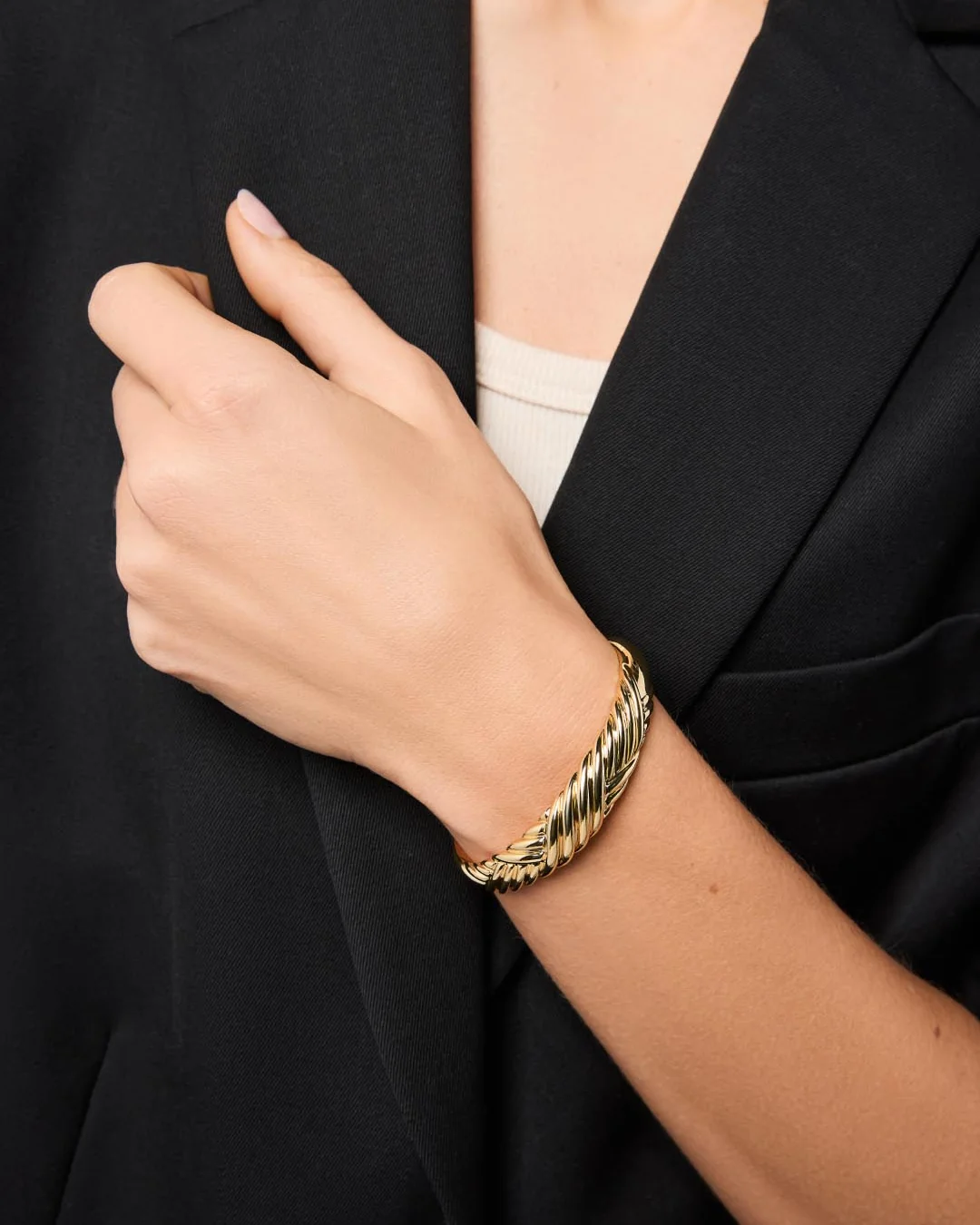 Gold Cuff Bracelet - Kamilla - Image 3