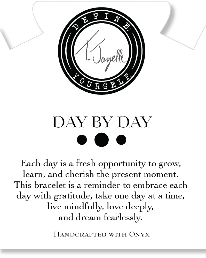 Gold Day by Day Collection- Onyx Gemstone Bracelet - Image 2