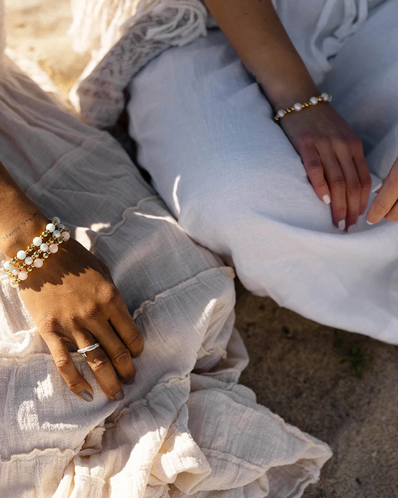 Gold Day by Day Collection- Pearl Gemstone Bracelet - Image 4